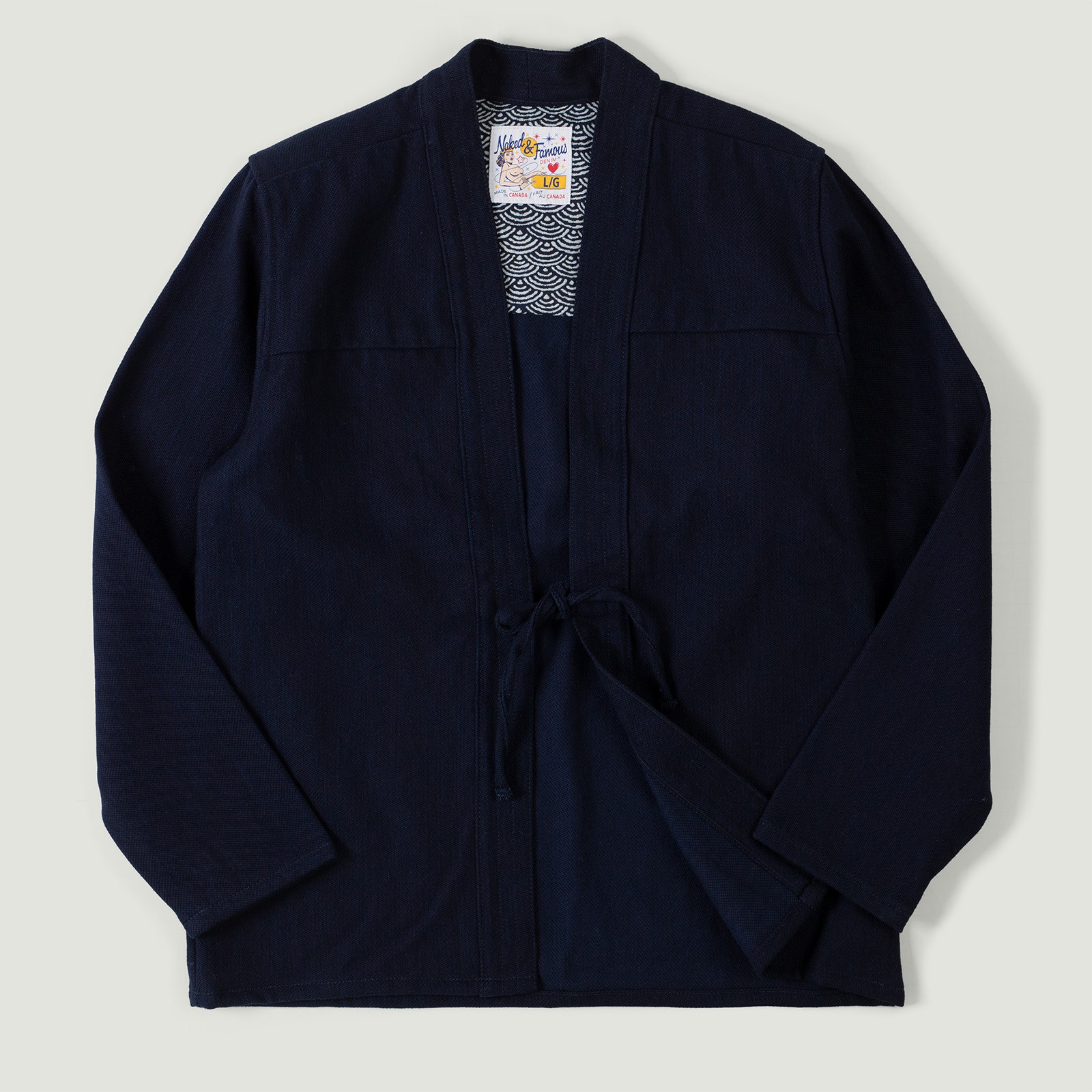vignette NAKED & FAMOUS Kimono Shirt Maekake Dobby Indigo