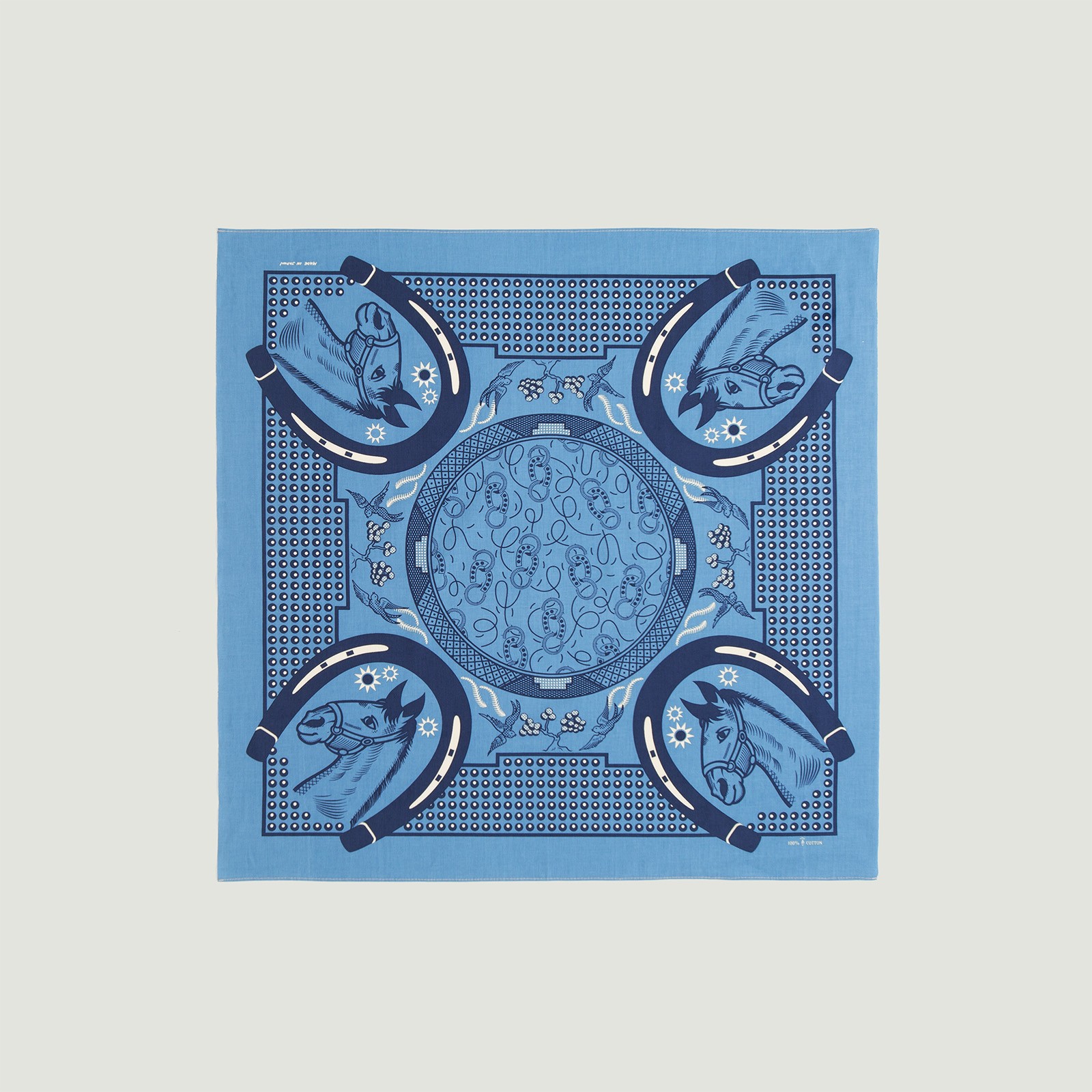 Vignette flaneurs ONE EAR BRAND Uma Bandana Equestrian Blue