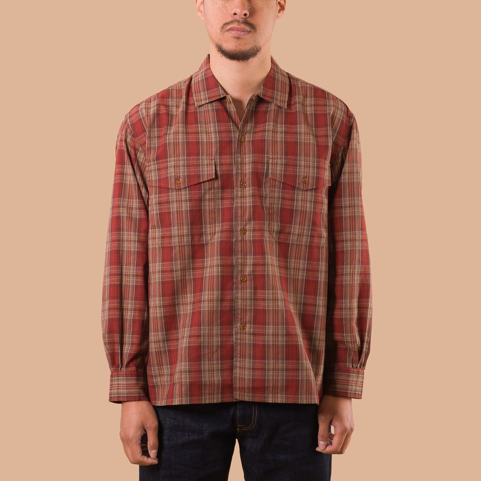 image flâneurs FRIZMWORKS / Check OG 107 Shirt Maple de face