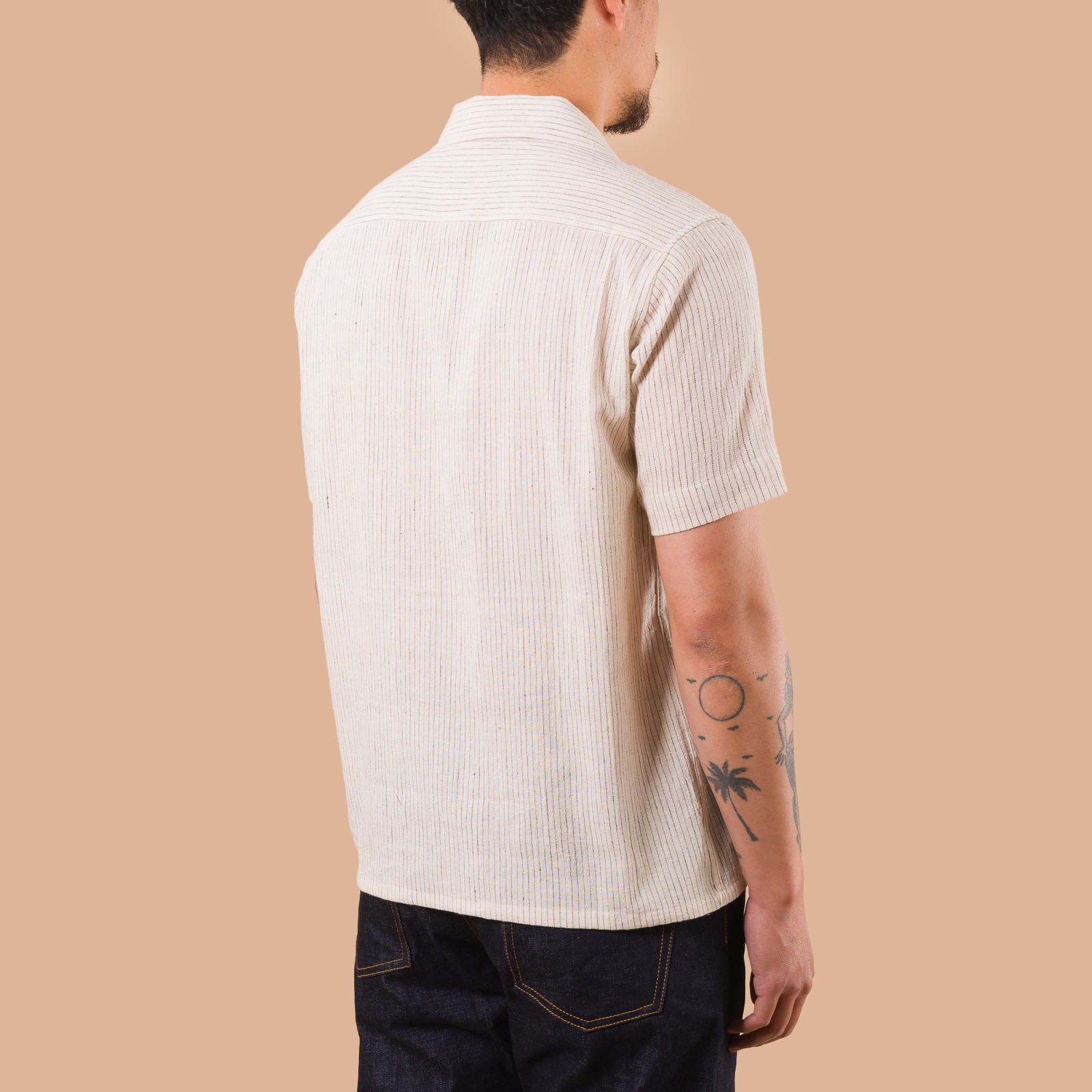 KARDO x FLANEURS / S/S Shirt EMB21 Natural Stripe