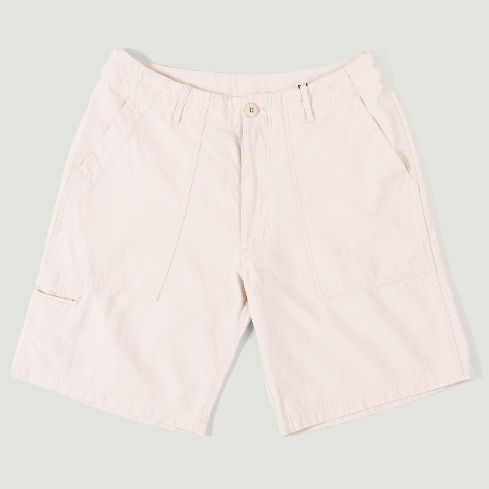 Back Satin Essential Fatigue Shorts Cream