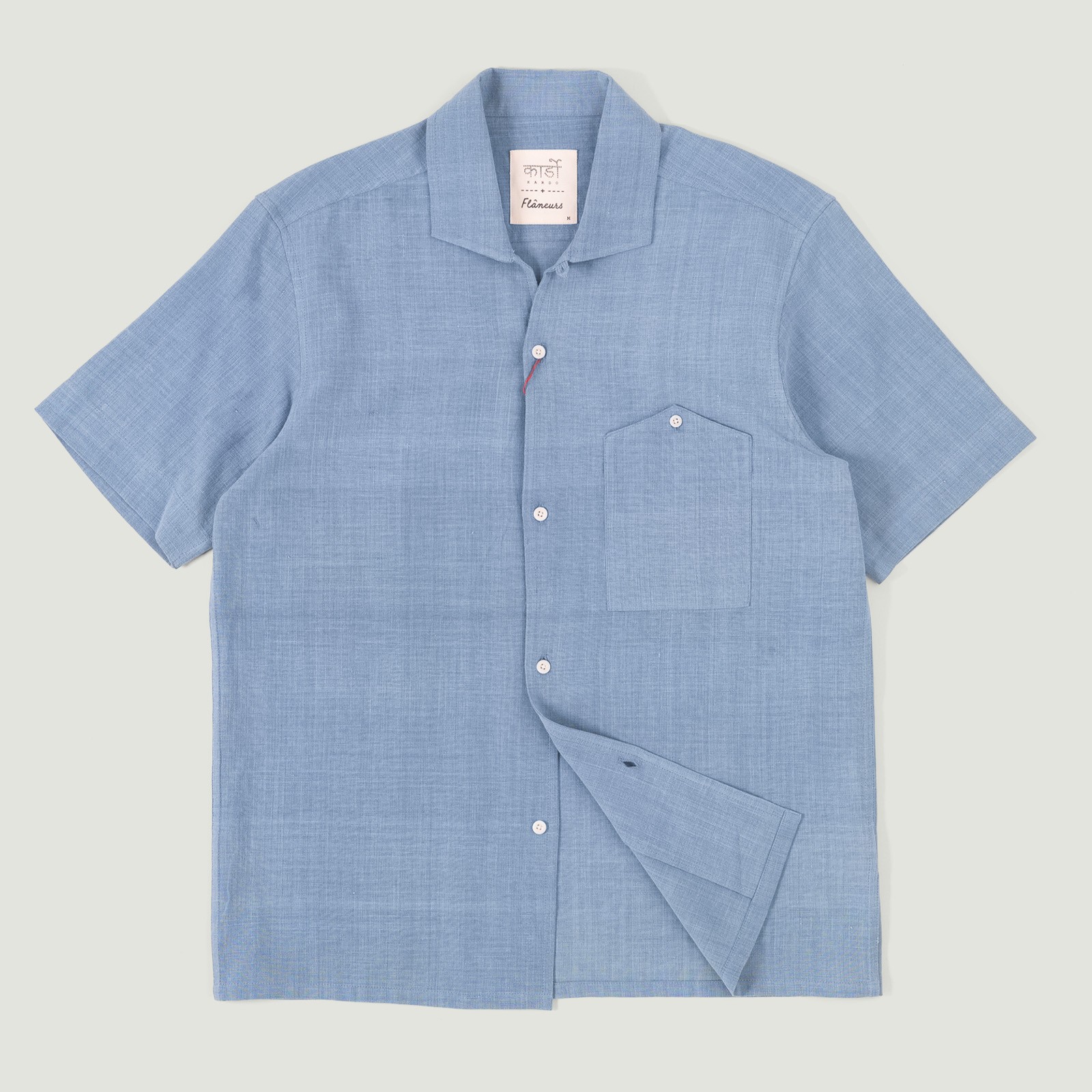 KARDO x FLANEURS / S/S Shirt Khadi Handloom Light Indigo