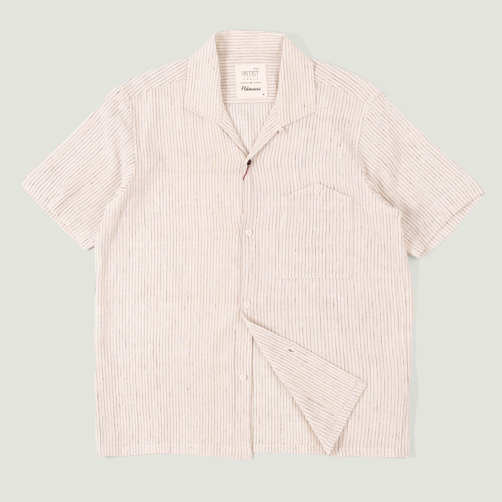 KARDO x FLANEURS / S/S Shirt EMB21 Natural Stripe