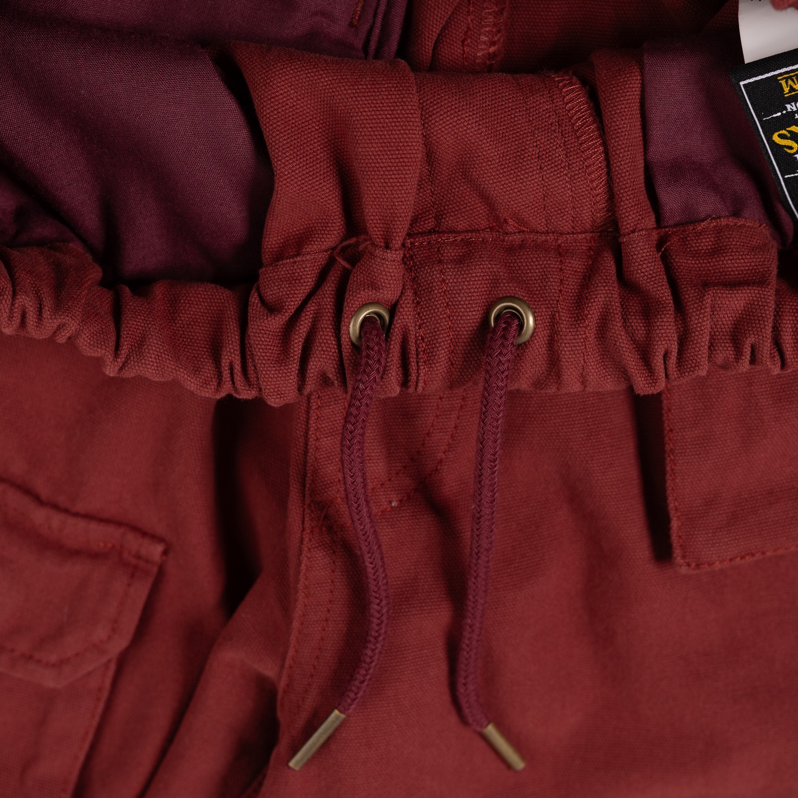 image flâneurs FRIZMWORKS / Back Satin Essential Fatigue Shorts Burgundy détail 1