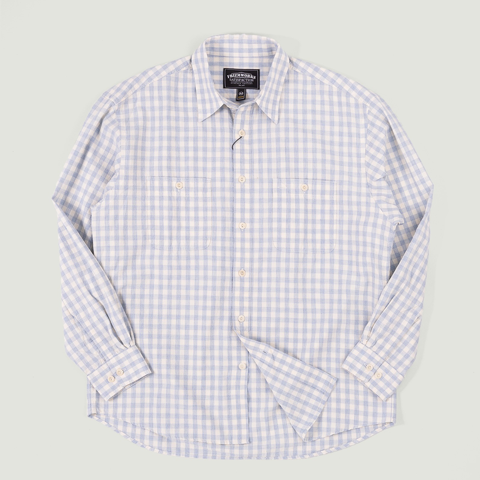 image flâneurs FRIZMWORKS / Melange Check Work Shirt Sky vignette