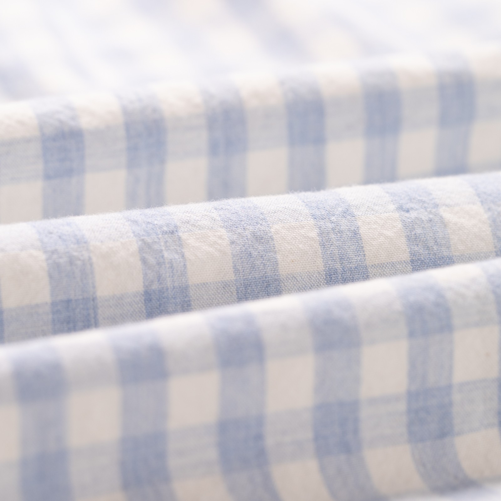 image flâneurs FRIZMWORKS / Melange Check Work Shirt Sky détail matière