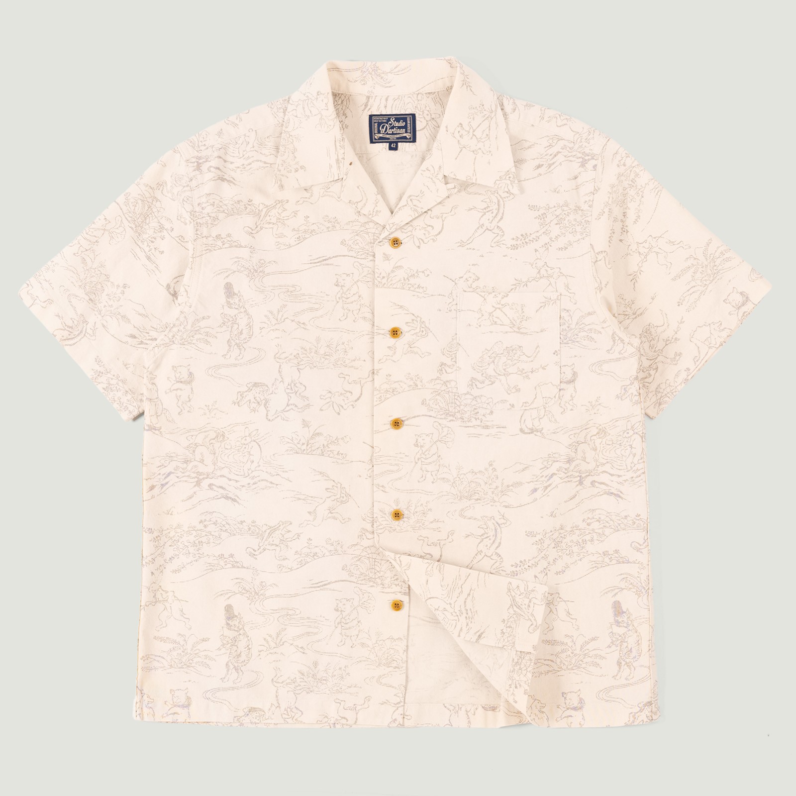 image flâneurs STUDIO D'ARTISAN / 5736 Manga Open Collar Shirt Ivory vignette