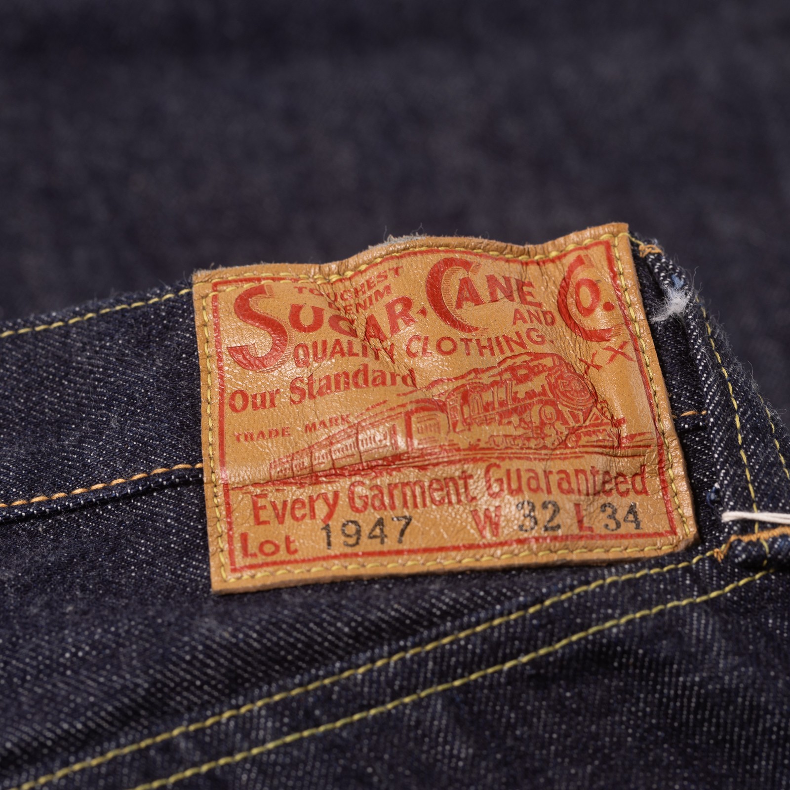 Image flâneurs SUGAR CANE / 14.25oz Denim 1947 Model Regular Straight détail patch