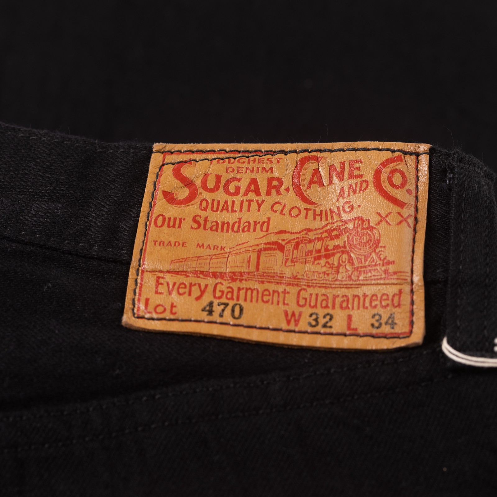 Image Flâneurs SUGAR CANE / 13oz Black Denim Type-III Slim Fit détail patch