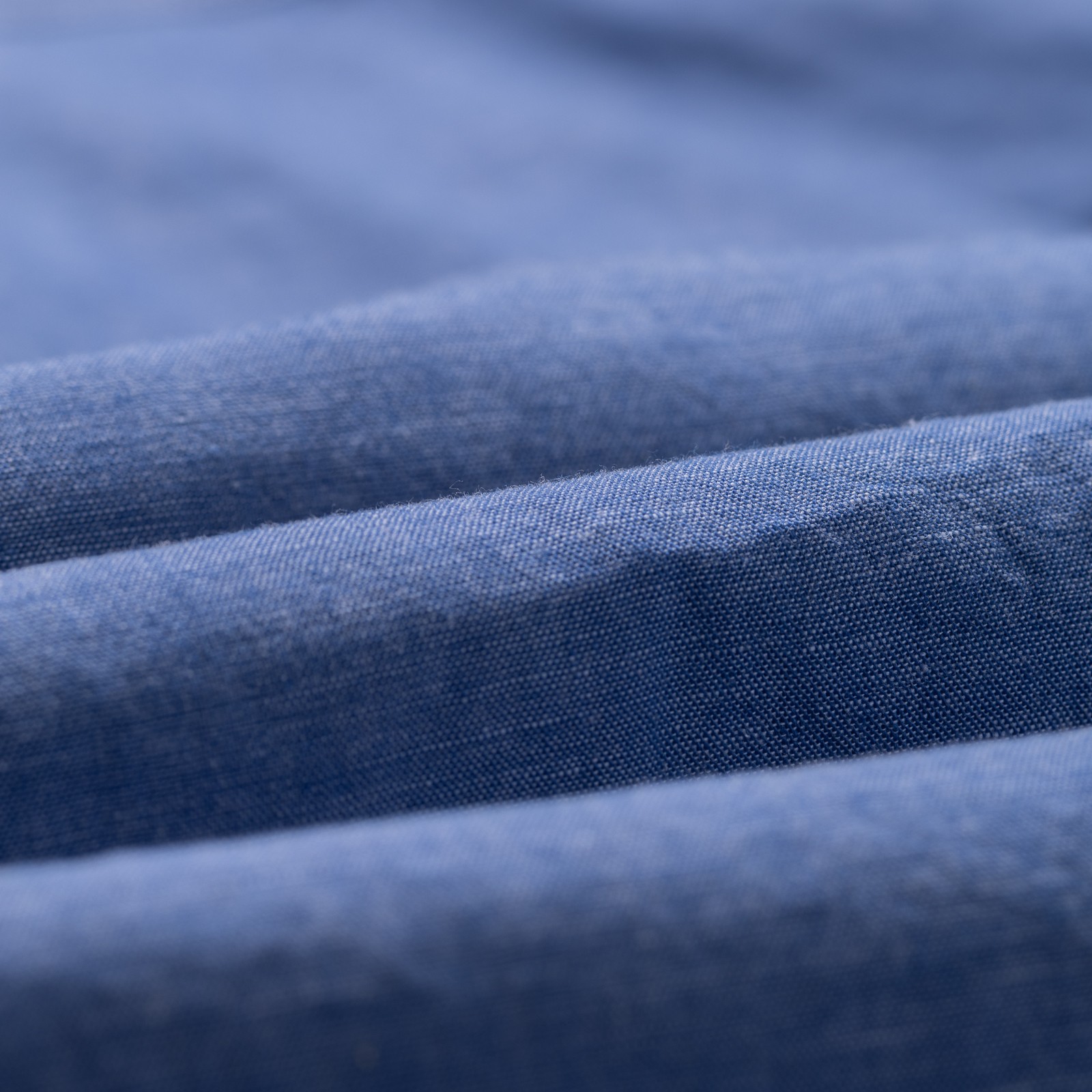 Image Flâneurs SUGAR CANE / VAT Dye Chambray Work Shirt Blue détail matière