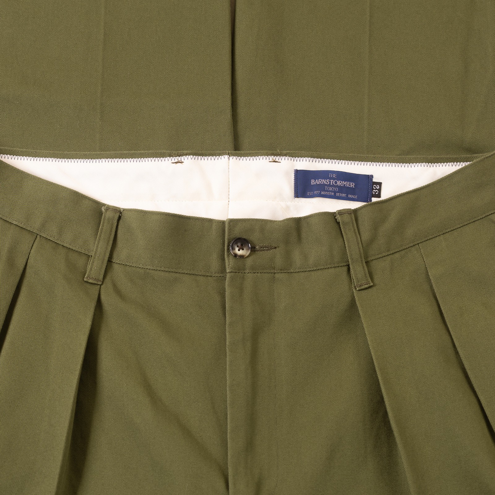 image flâneurs BARNSTORMER / 1955UC 2Pleated Chino Olive  détail 1
