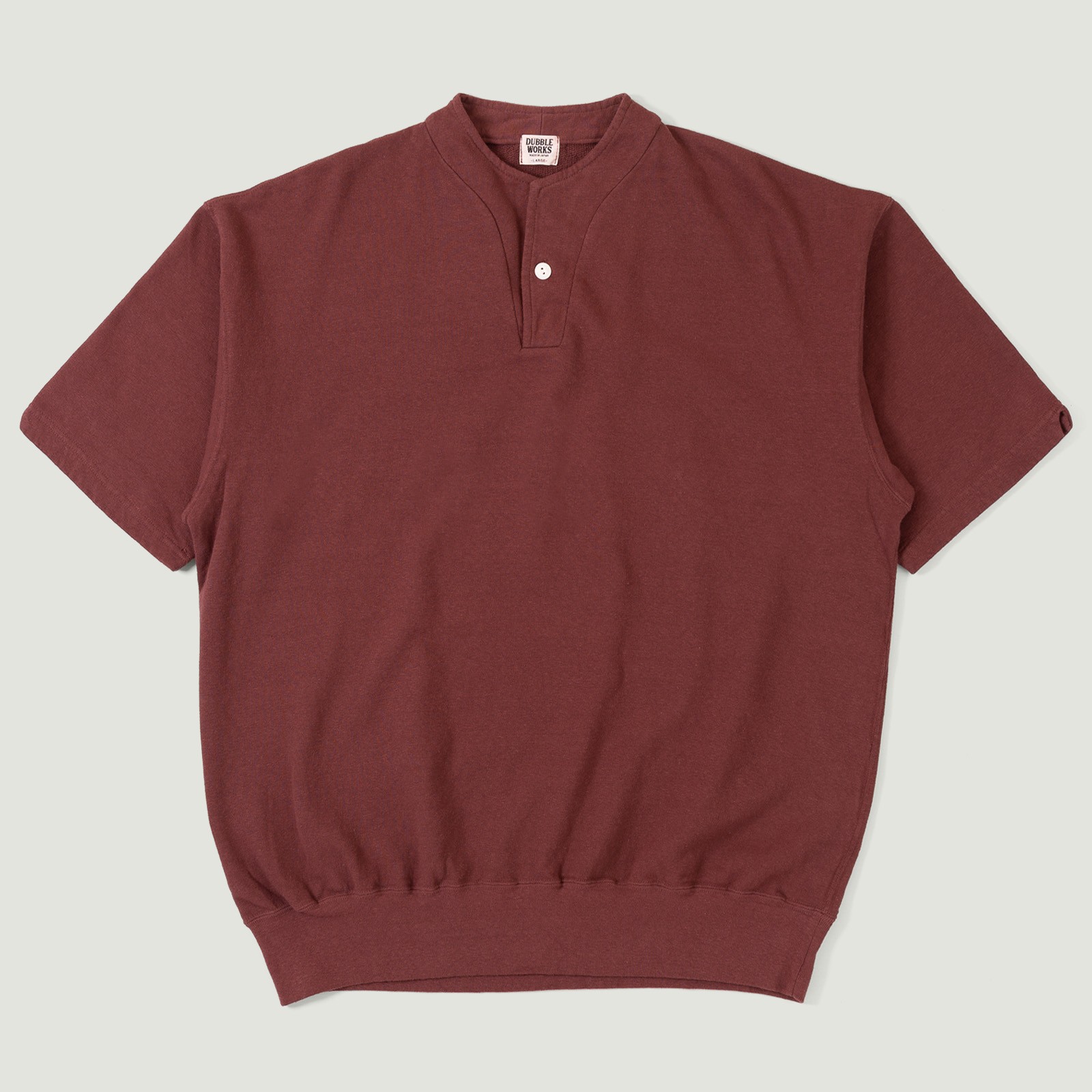 Light Terry Henley Sweatshirt Bordeaux
