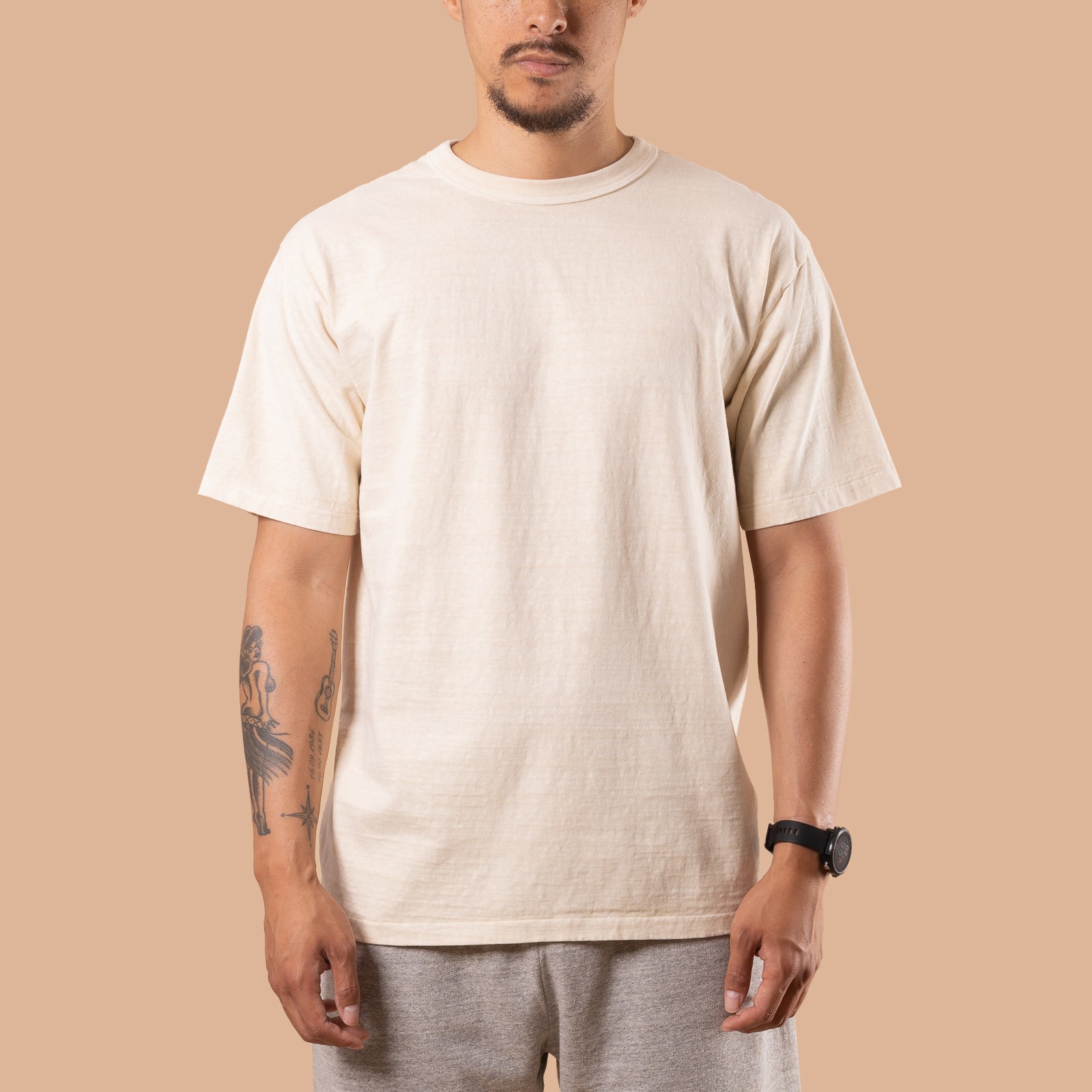 7.7oz Fallen Cotton S/S Tee Pigment Dye Cream