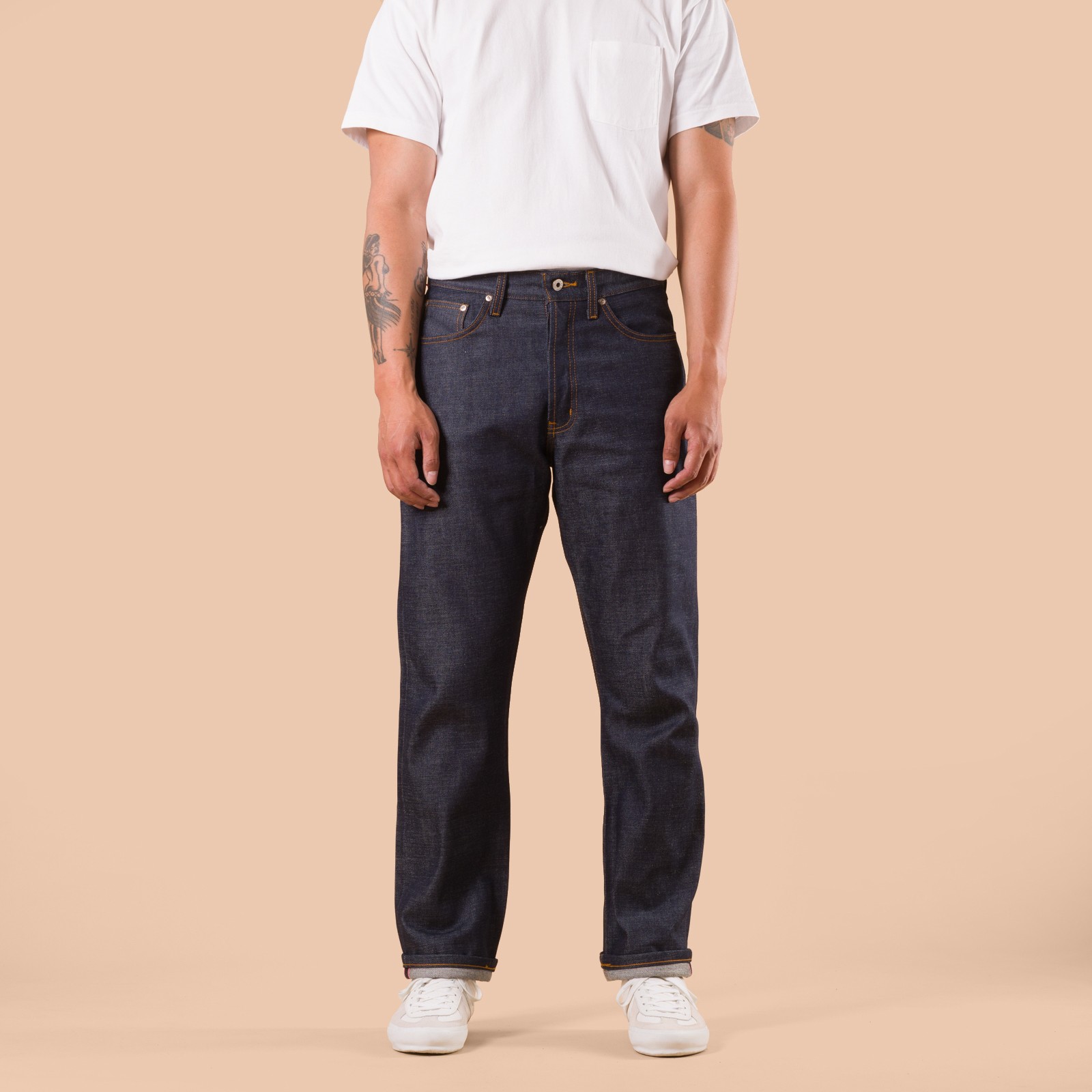 flaneurs NAKED & FAMOUS Dirty Fade Selvedge TrueGuy porté de face