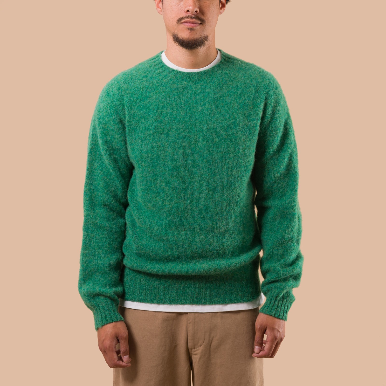 Shaggy Crew Neck Evergreen