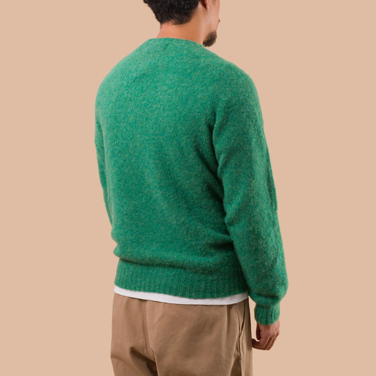 flaneurs pull HARLEY OF SCOTLAND Shaggy Crew Neck Evergreen back