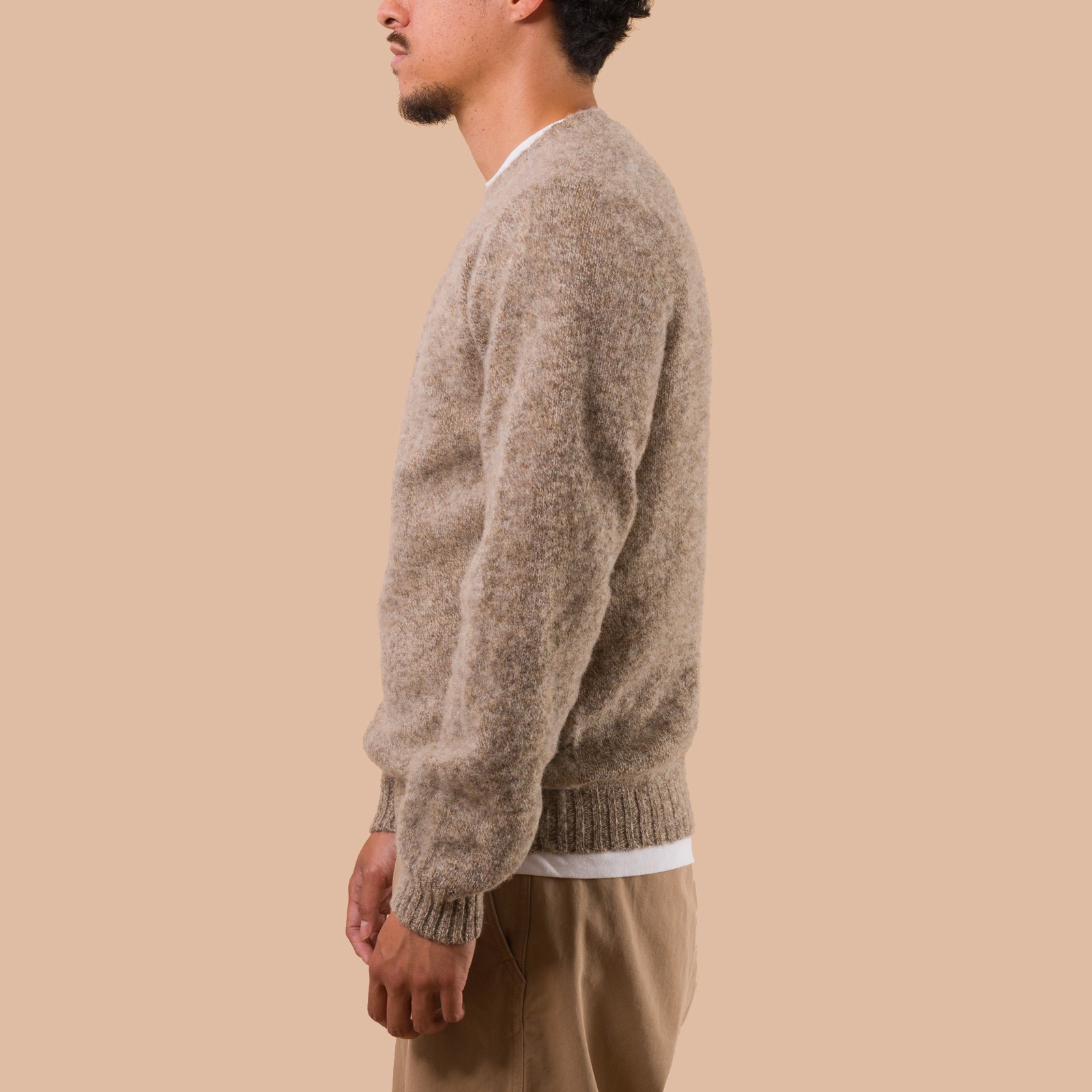 Shaggy Crew Neck Pebble