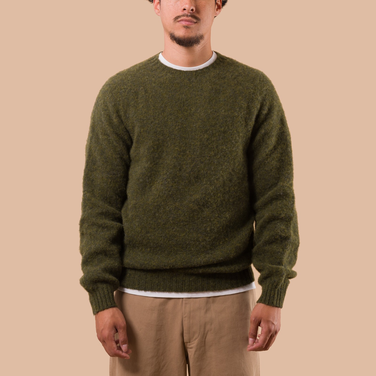 flaneurs pull HARLEY OF SCOTLAND Shaggy Crew Neck scots pine front
