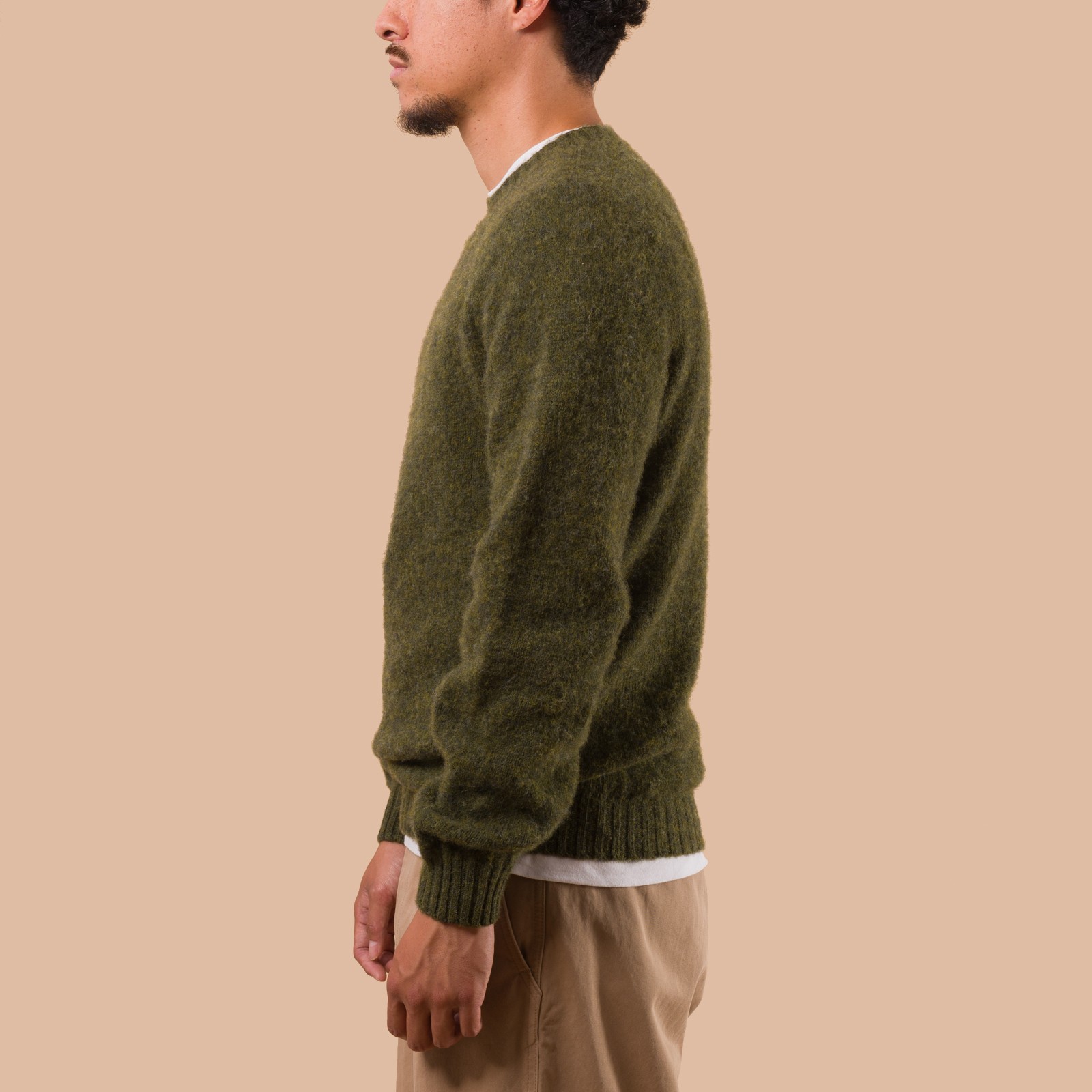 flaneurs pull HARLEY OF SCOTLAND Shaggy Crew Neck scots pine side