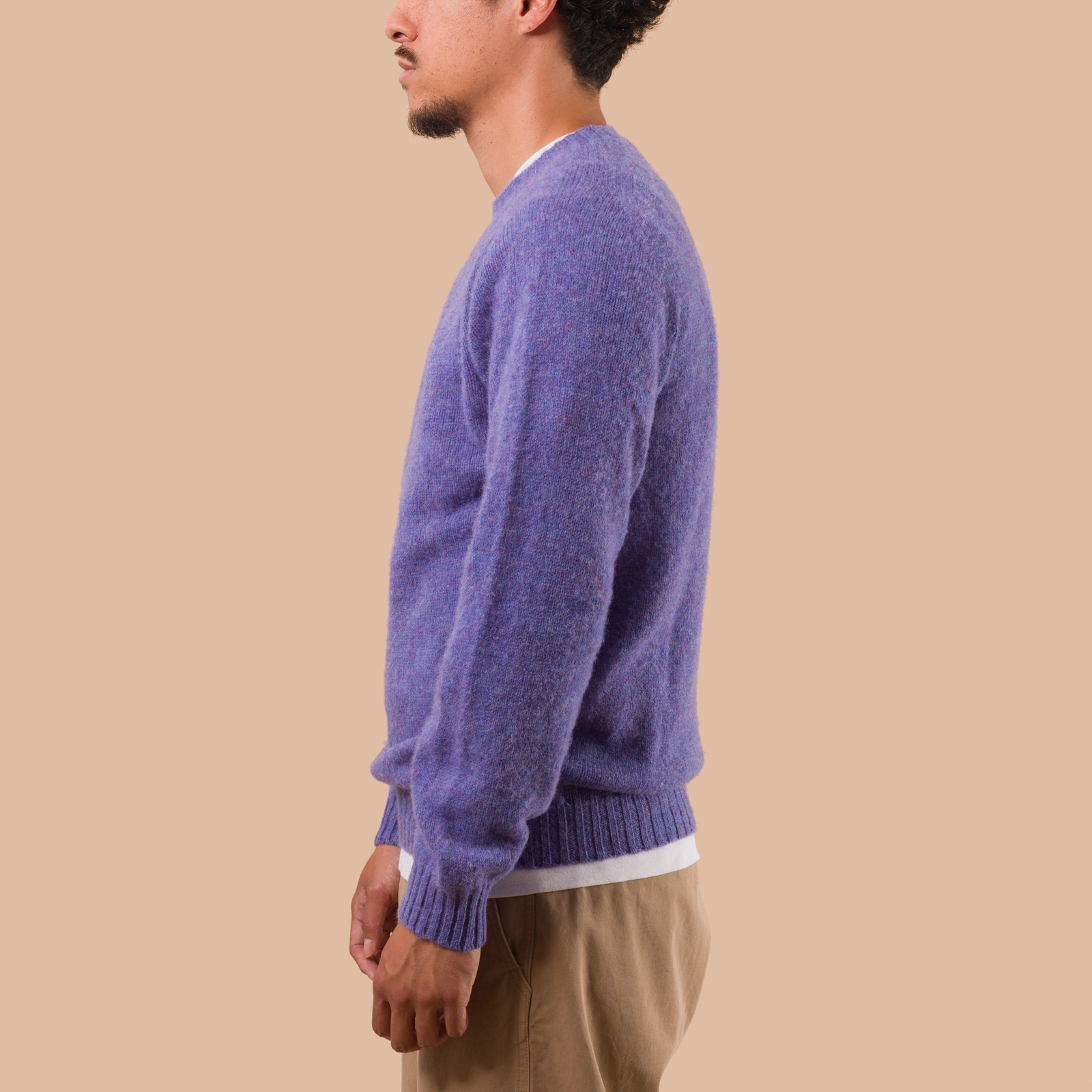 flaneurs pull HARLEY OF SCOTLAND Shaggy Crew Neck Wisteria side