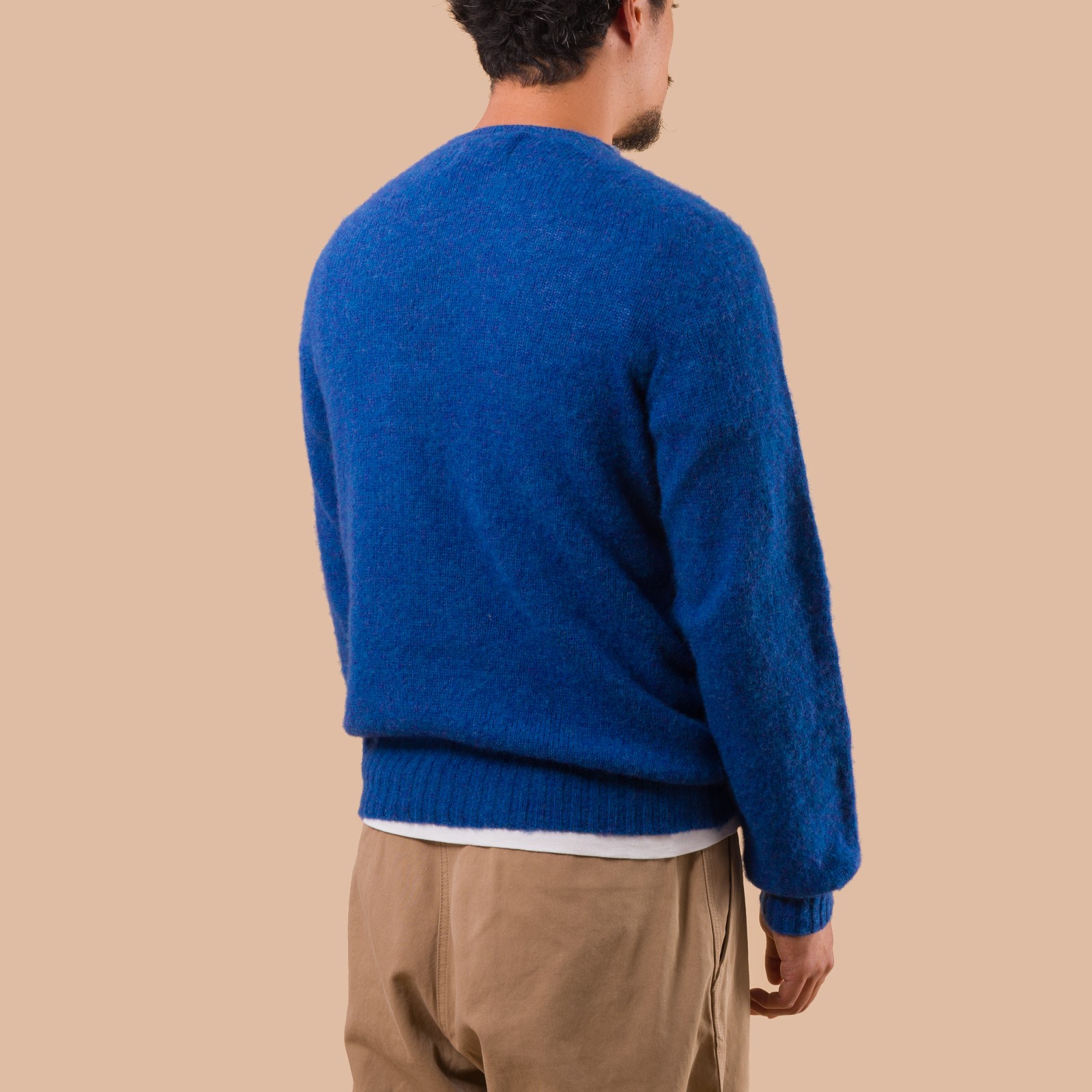 flaneurs pull HARLEY OF SCOTLAND Shaggy Crew Neck Sapphire back