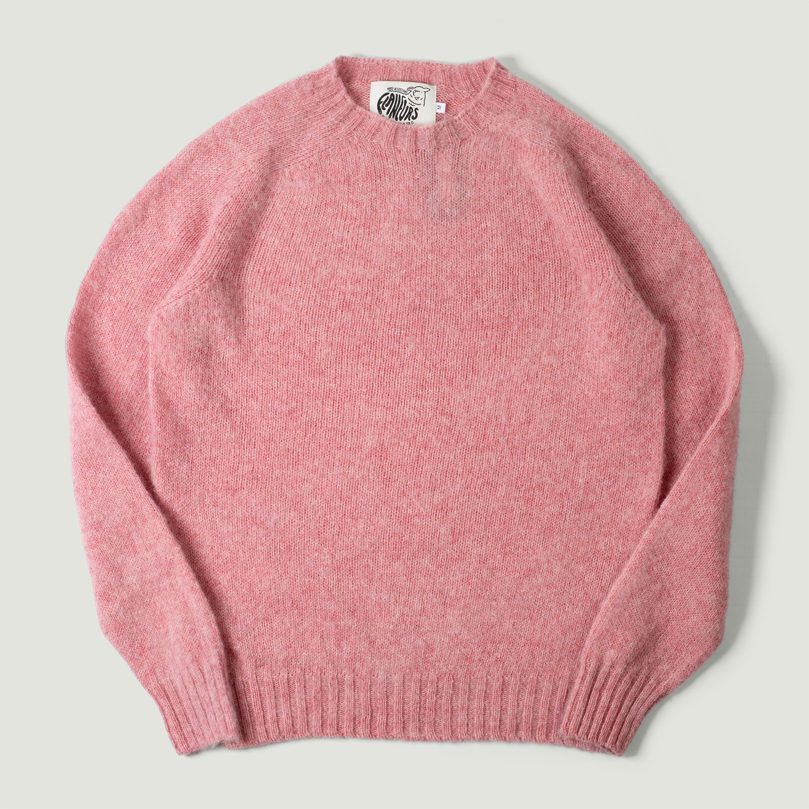 Shaggy Crew Neck Sweater Sea Pink