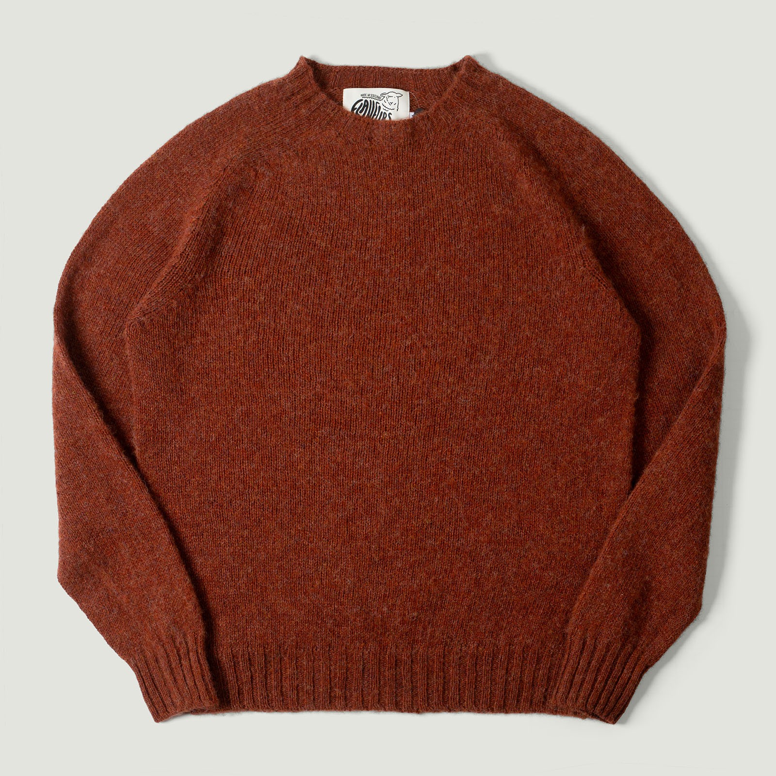 Shaggy Crew Neck Sweater Terracotta