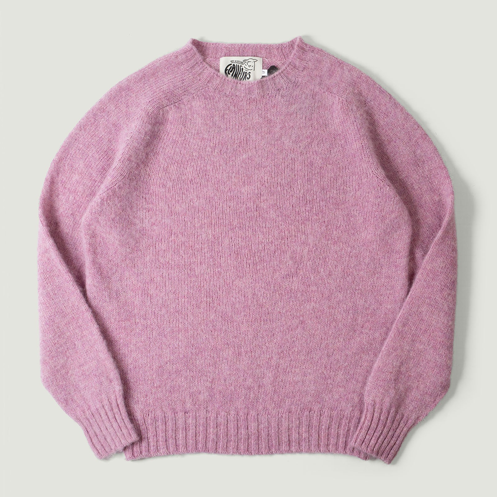 Shaggy Crew Neck Sweater Pink Lavender