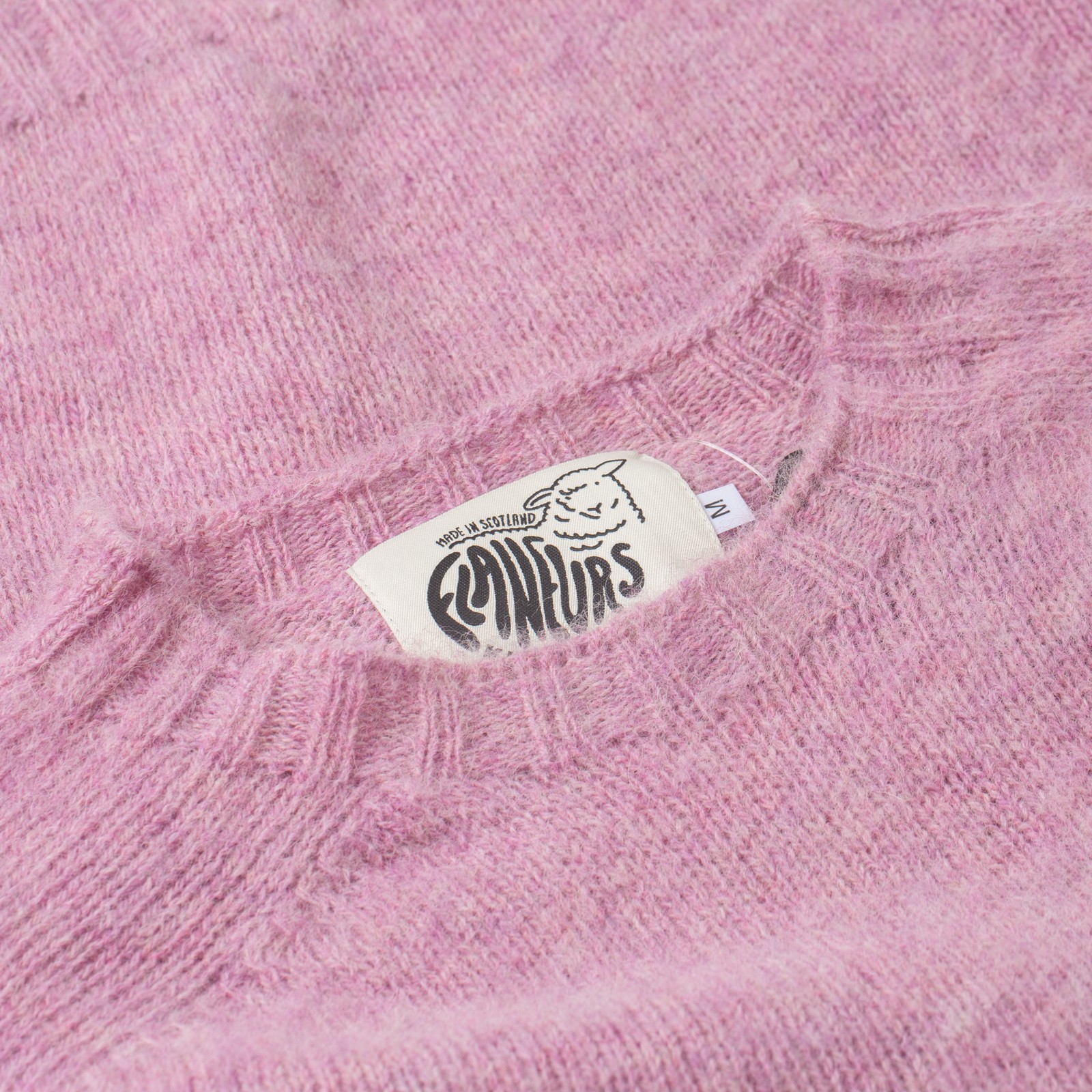 Shaggy Crew Neck Sweater Pink Lavender