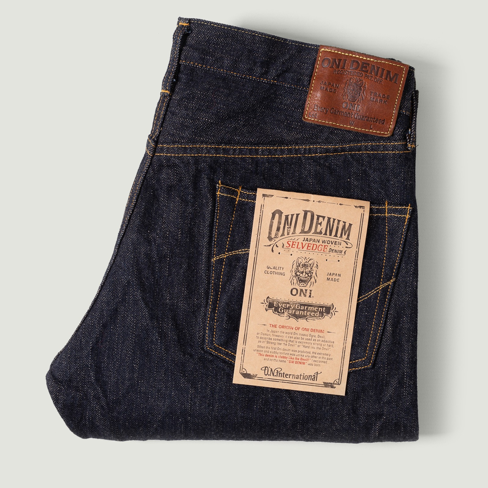 Image flâneurs ONI DENIM / 622-GC15 15oz Greencast Denim Relaxed Tapered Vignette