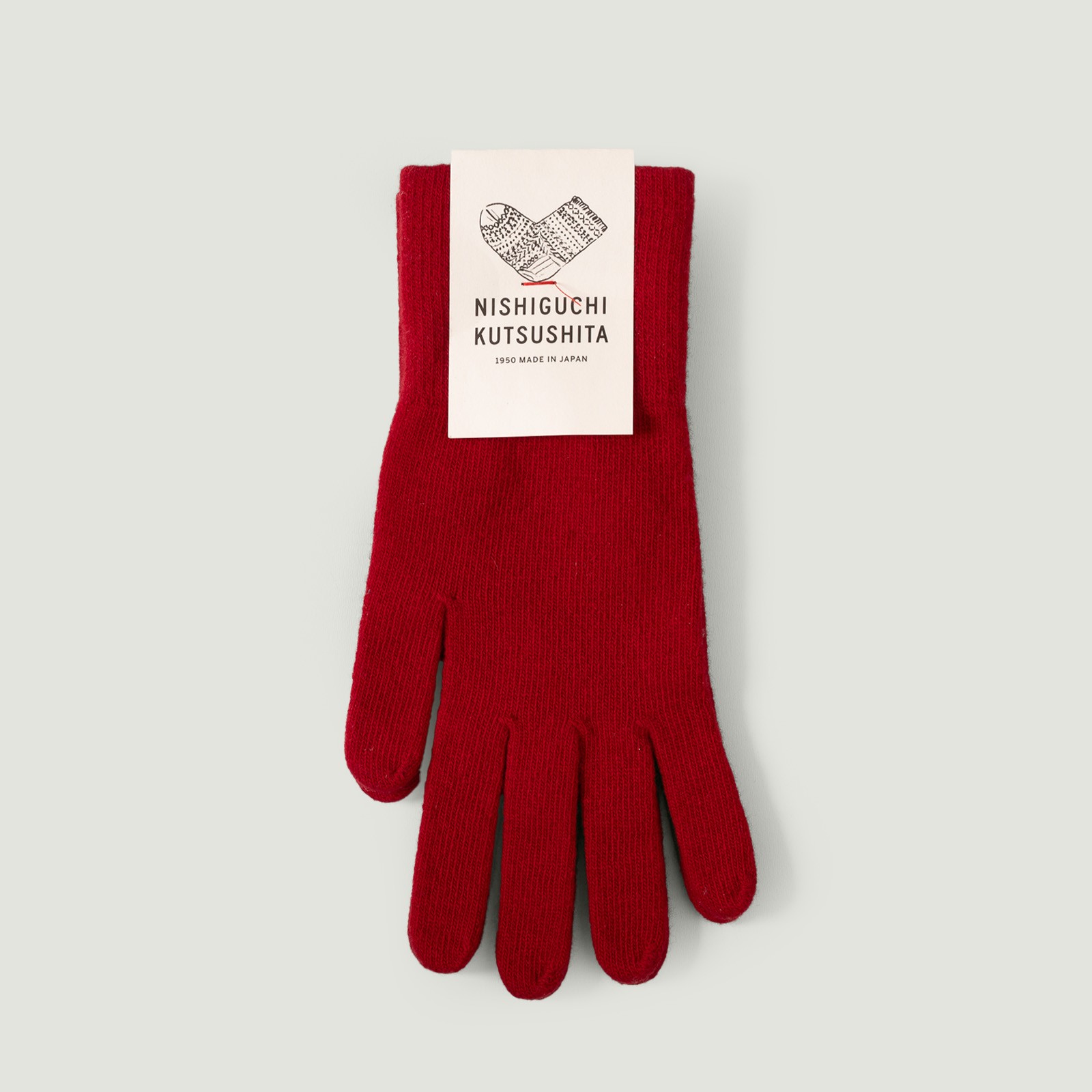 Image flâneurs Merino Wool Gloves Red Vignette