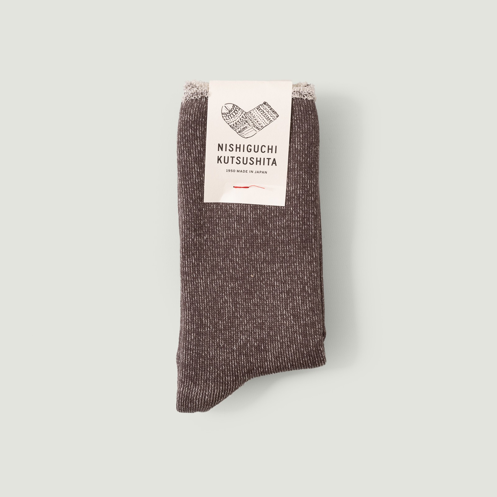 Image flâneurs NISHIGUCHI KUTSUSHITA / Silk Cotton Lounge Socks Mocha Brown vignette