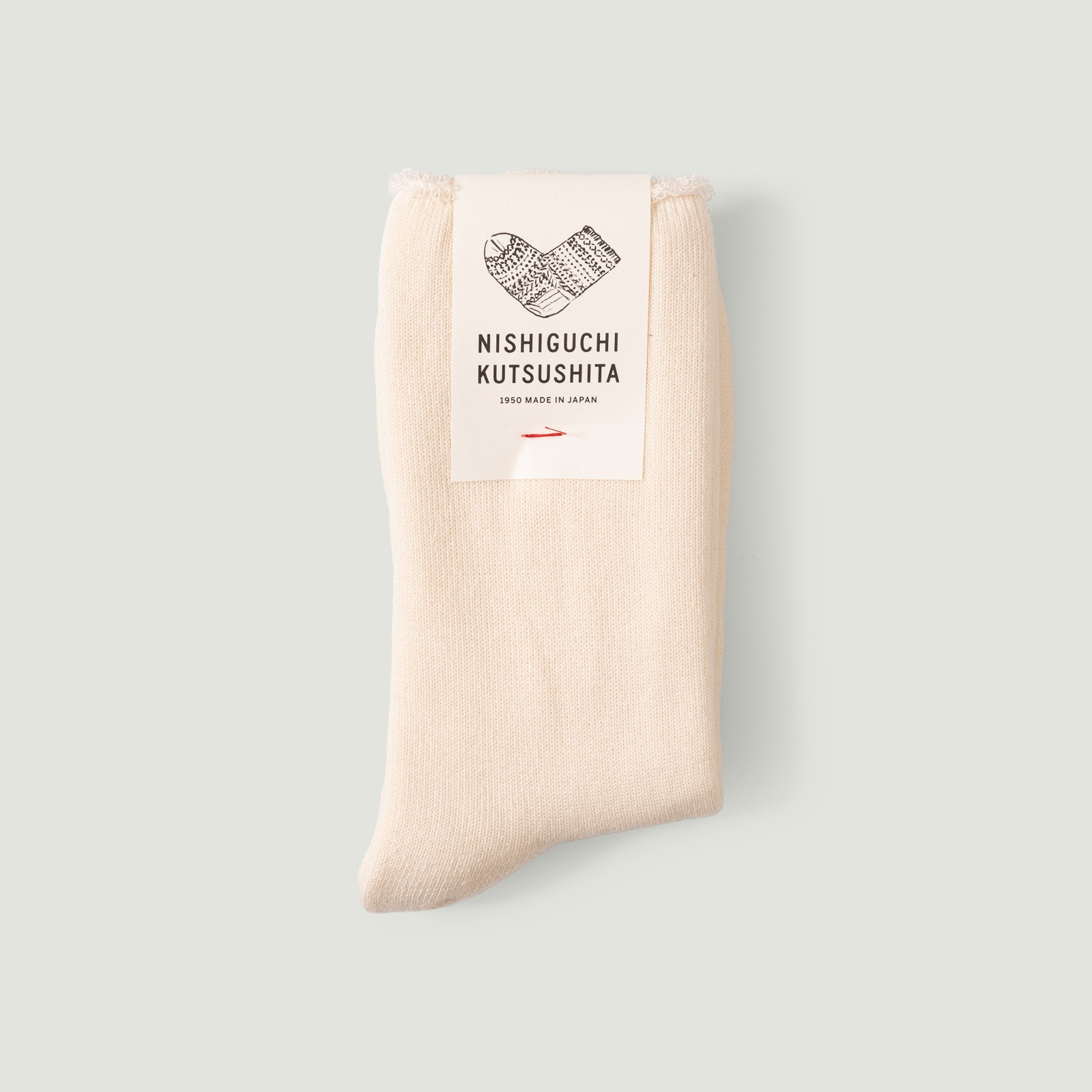 Image flâneurs NISHIGUCHI KUTSUSHITA / Silk Cotton Lounge Socks Ivory vignette