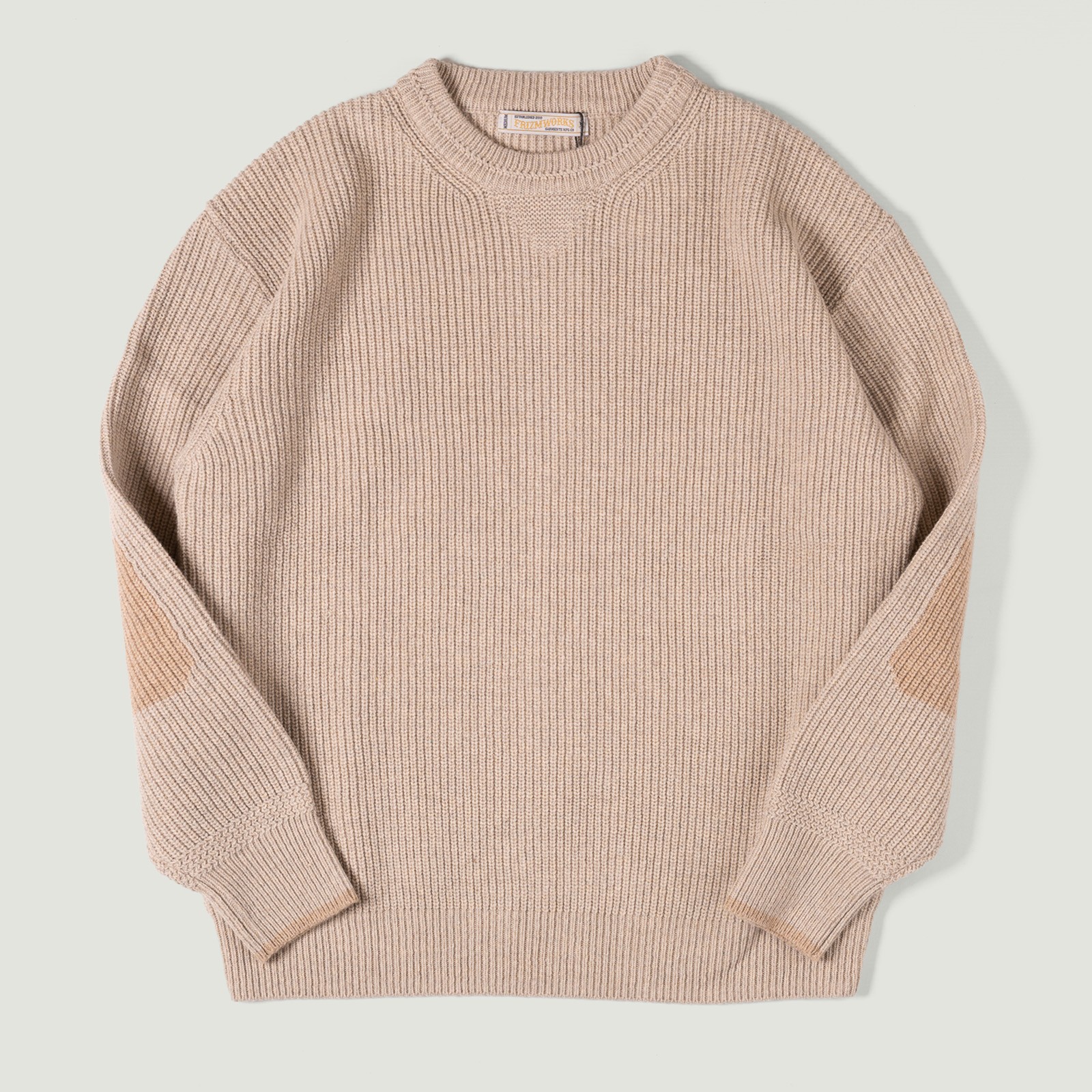 Image flâneurs FRIZMWORKS / Patch Round Pullover Knit Oatmeal vignette