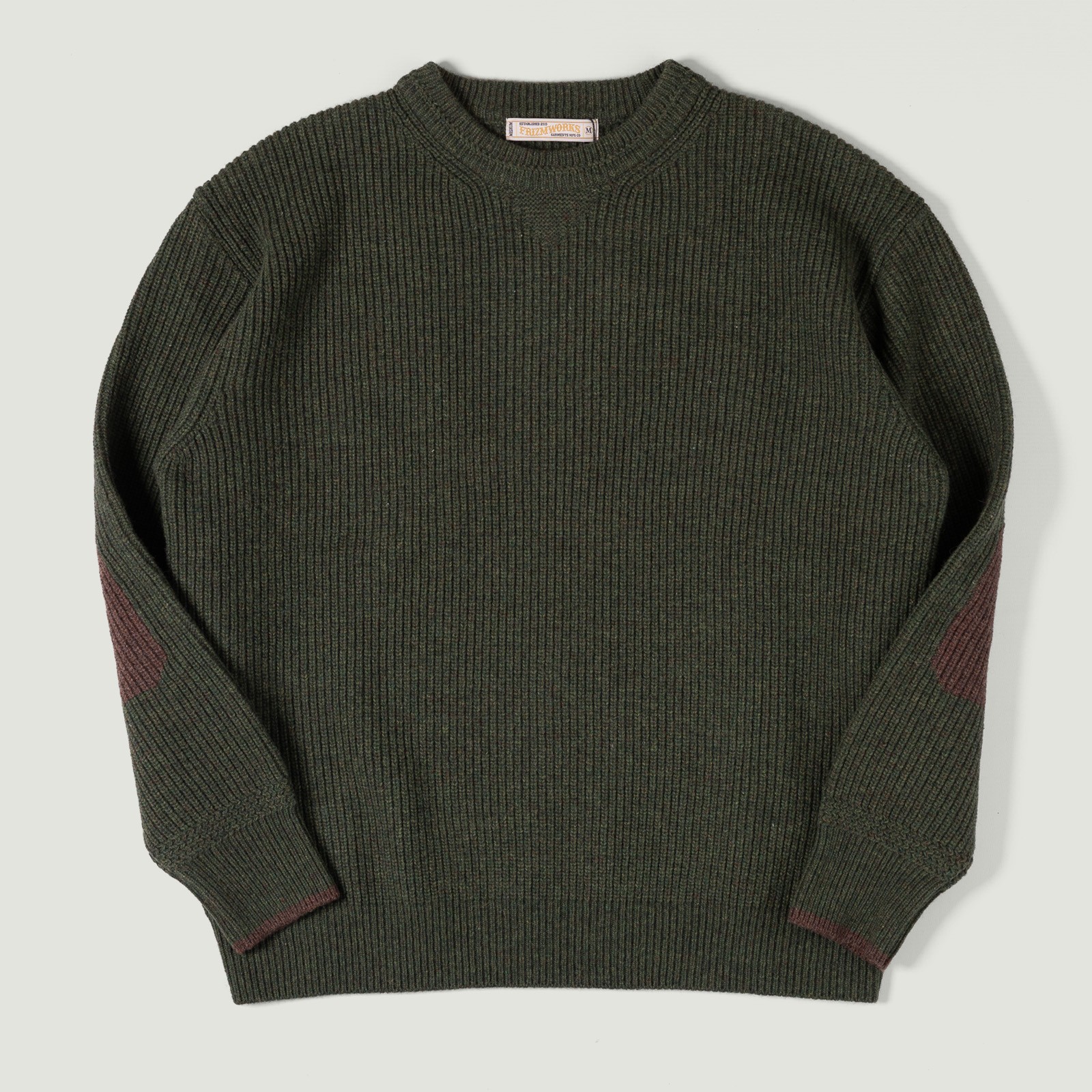 Image flâneurs FRIZMWORKS / Patch Round Pullover Knit Forest Green vignette
