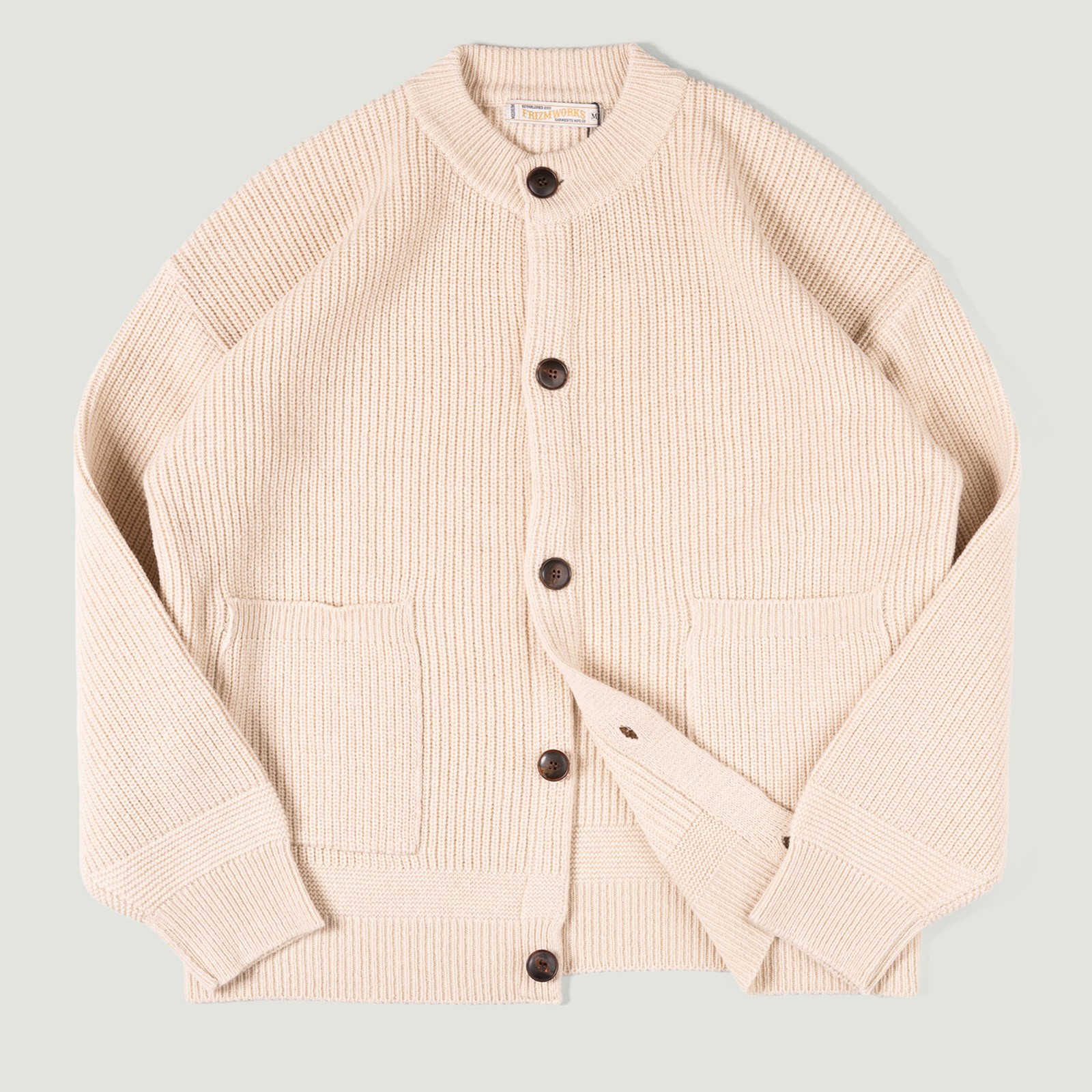 Image flâneurs FRIZMWORKS / Heavy Wool Round Cardigan Cream Vignette