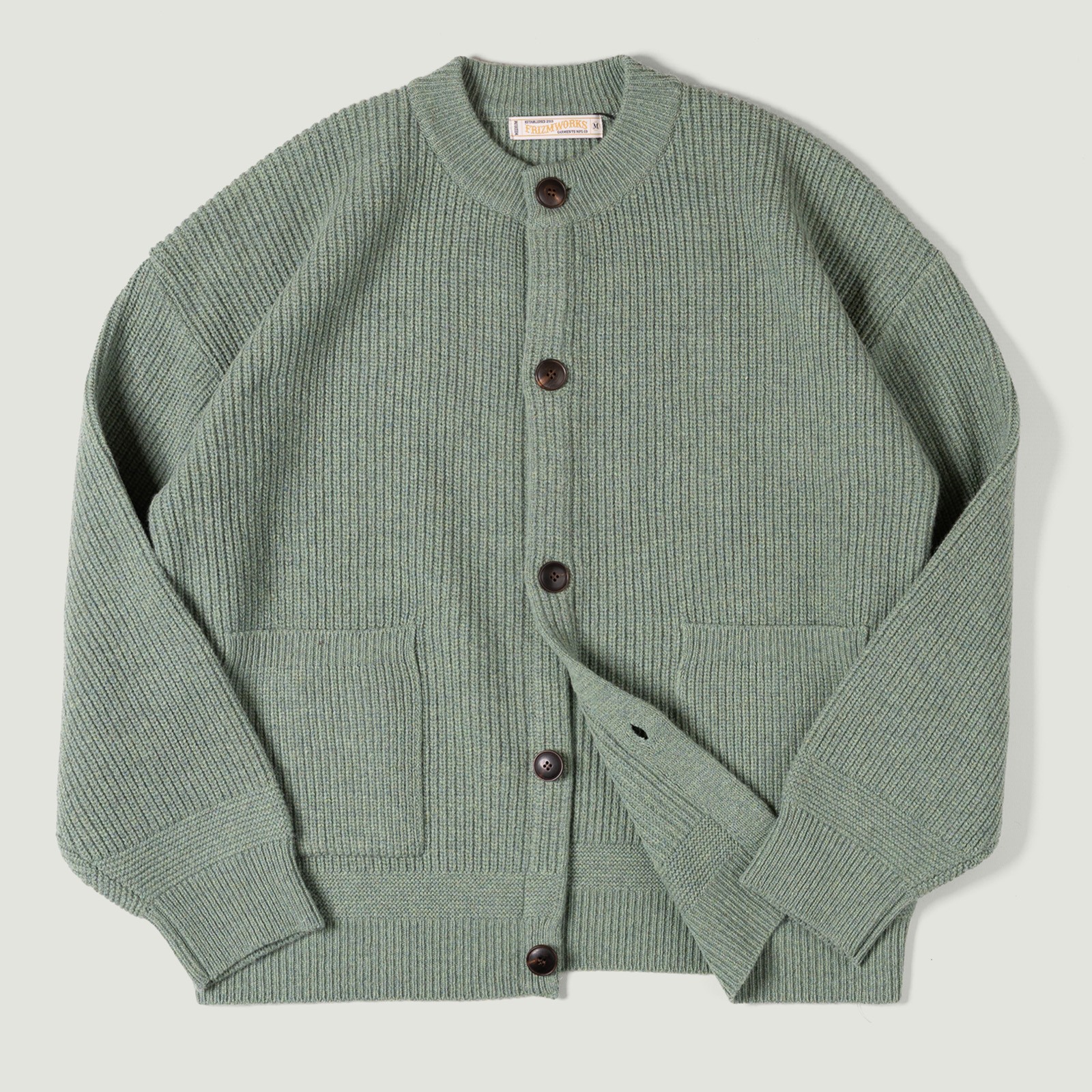 Image flâneurs FRIZMWORKS / Heavy Wool Round Cardigan Jade Green Vignette