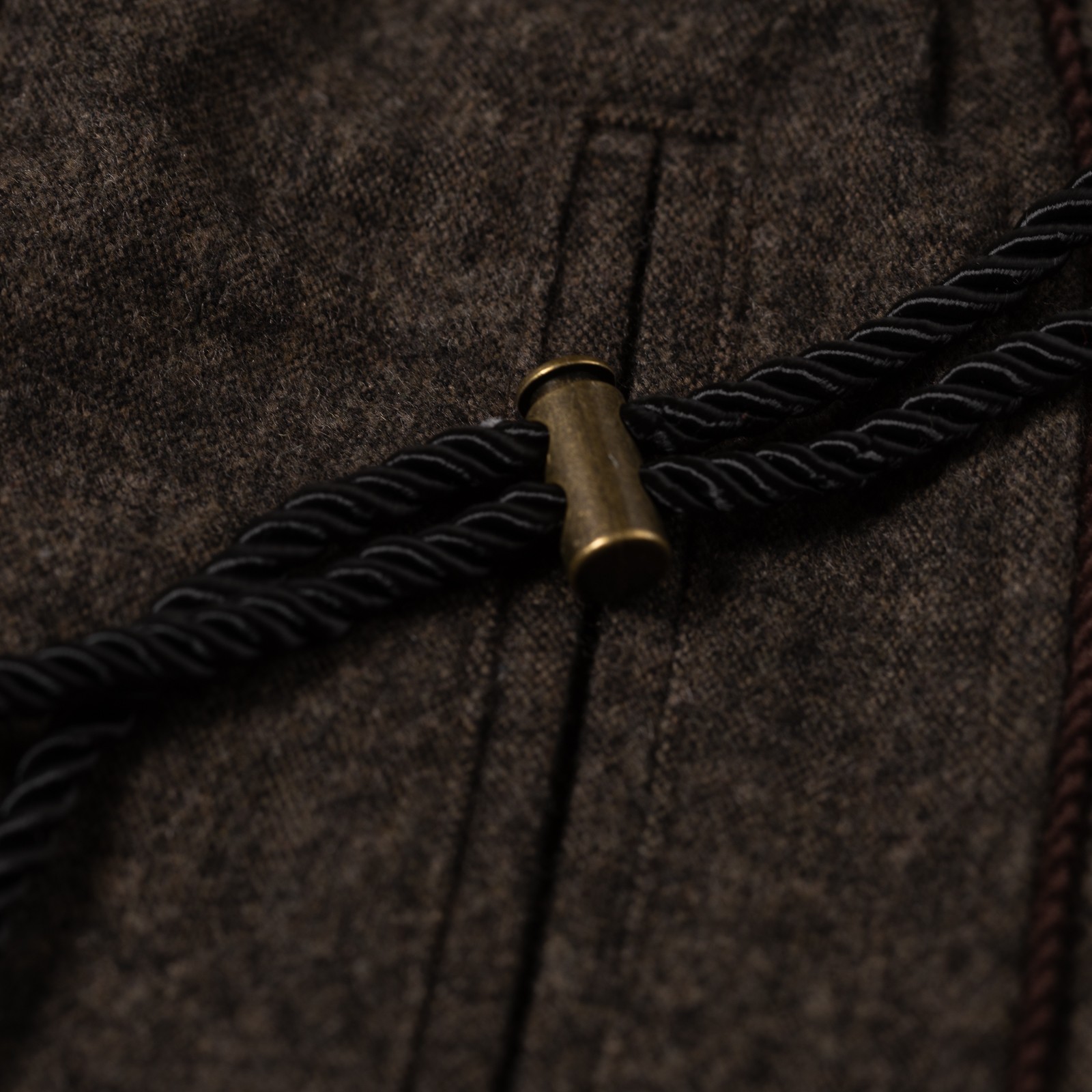 Image flâneurs FRIZMWORKS / Wool Easy Pants Forest Black détail cordon
