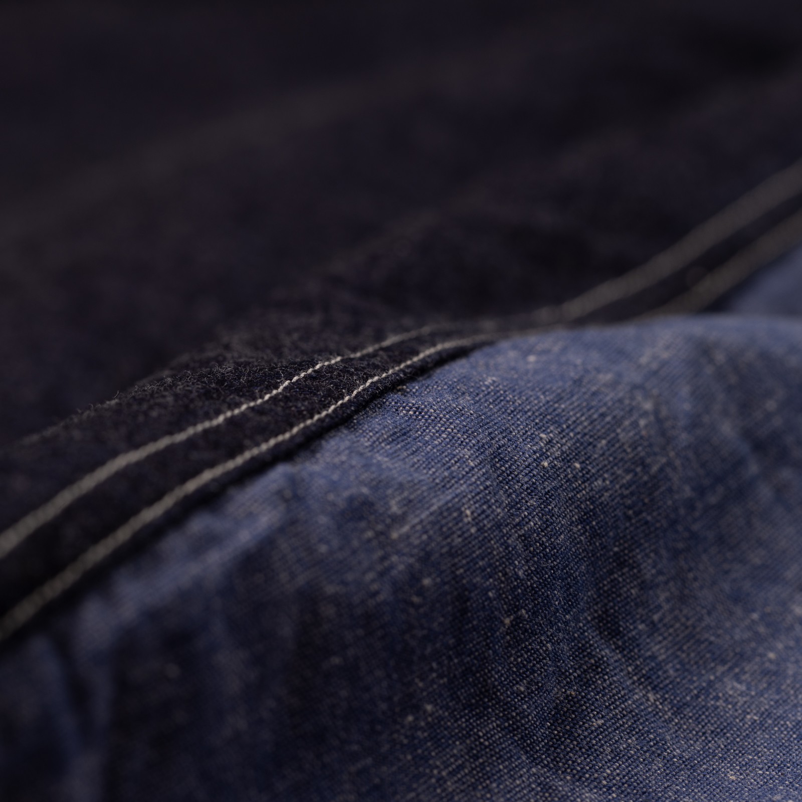 Image Flâneurs NIGEL CABOURN / Utility Shirt Type2 Denim Indigo détail matière