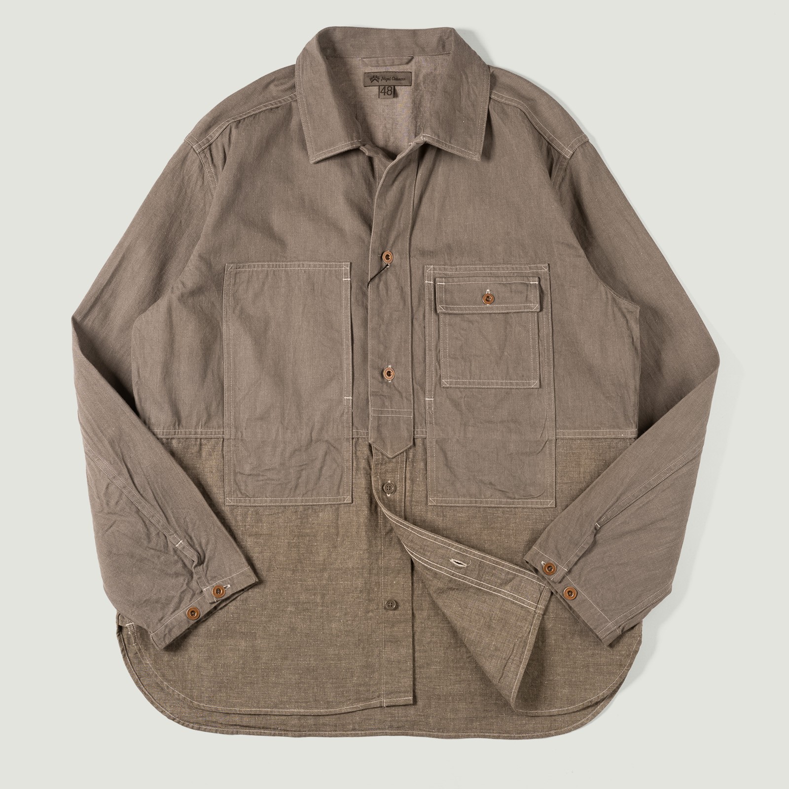 Image Flâneurs NIGEL CABOURN / Utility Shirt Type2 Green Vignette
