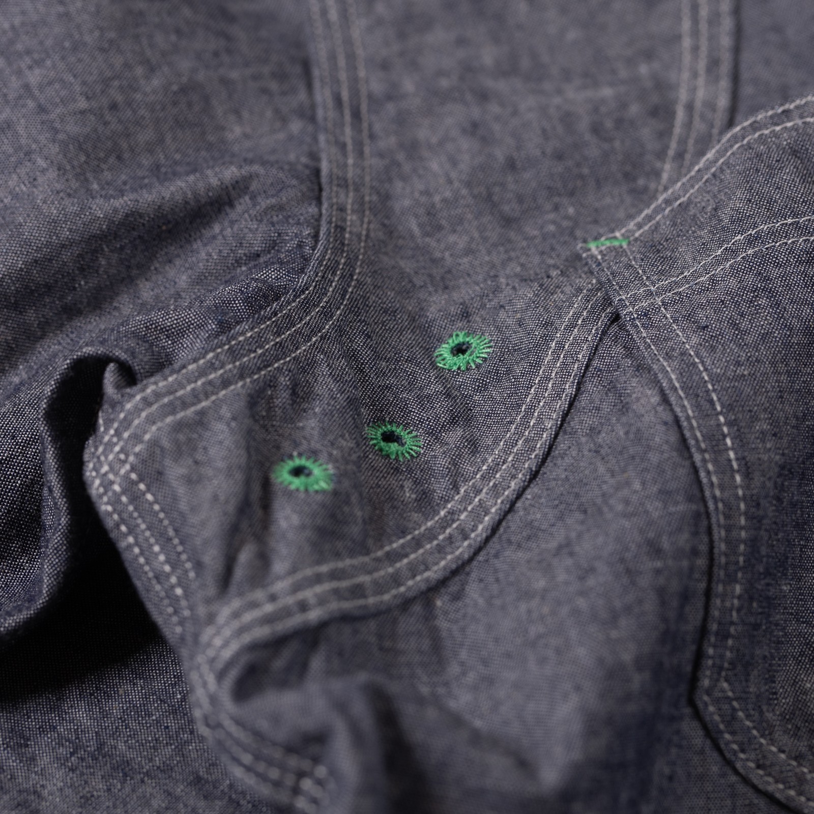 Image Flâneurs NIGEL CABOURN / Medical Shirt Indigo détail aération