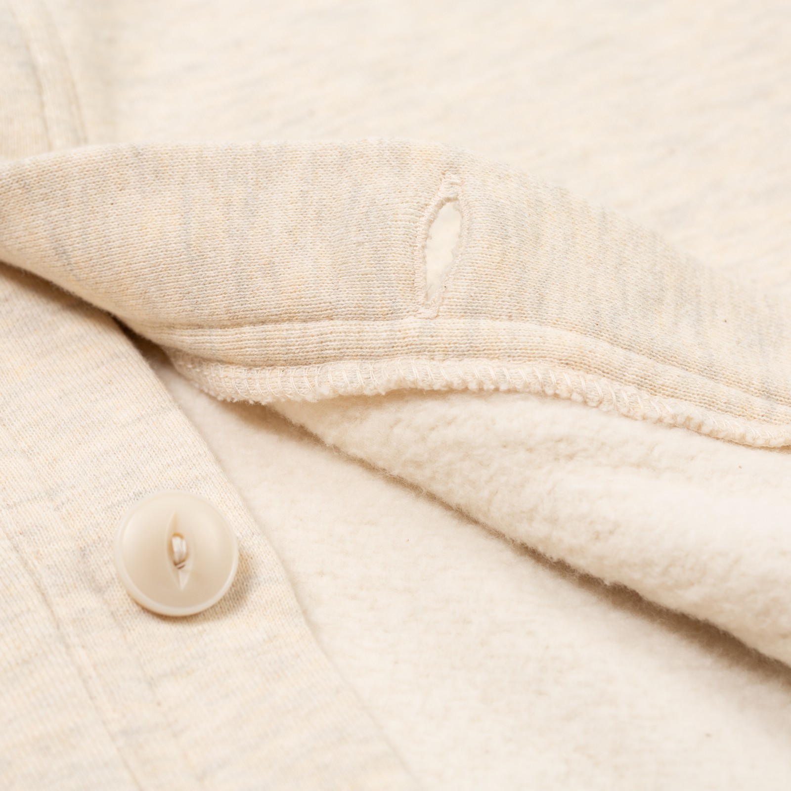 Sweat V Cardigan Raised Back Oatmeal