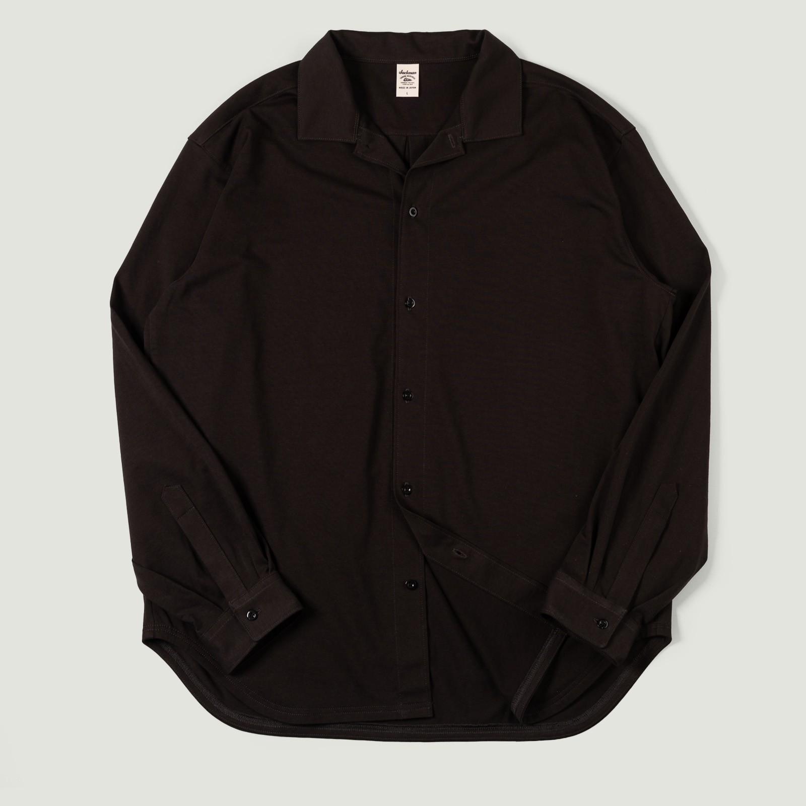Image Flâneurs JACKMAN / Grace Lead-Off LS Shirt Ink Black vignette