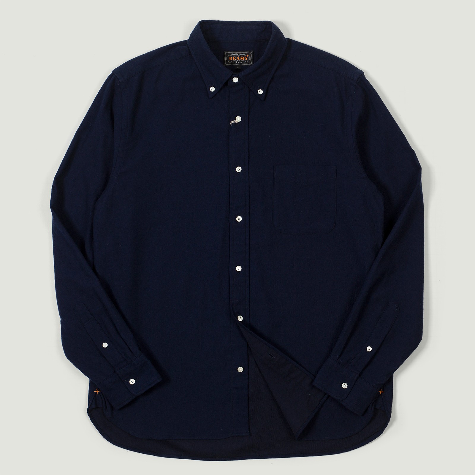 flaneurs Vignettes BEAMS PLUS B.D. Flannel Solid Navy