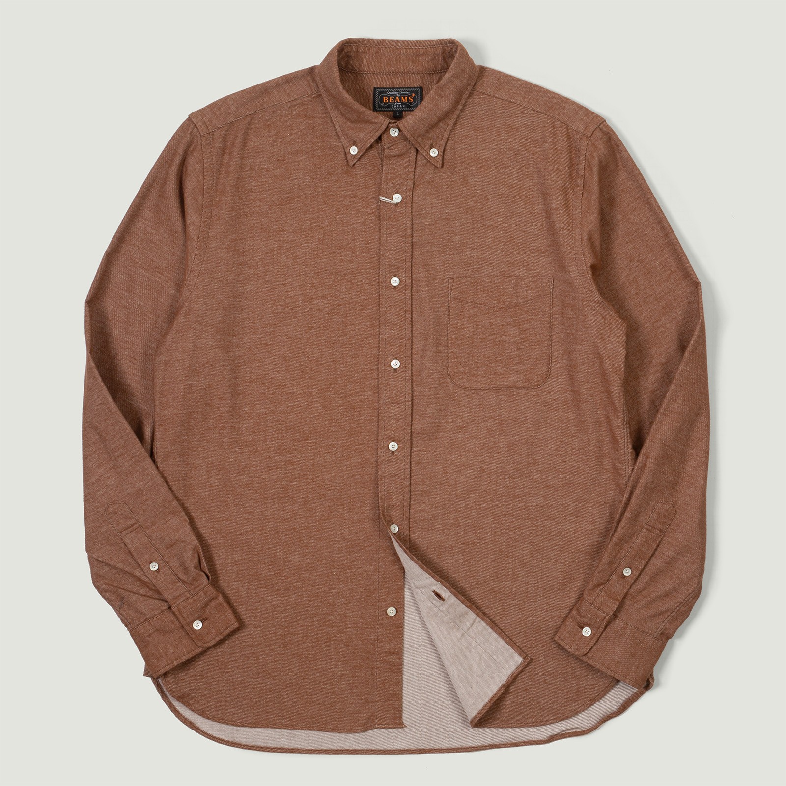 flaneurs Vignettes BEAMS PLUS B.D. Flannel Solid Brown