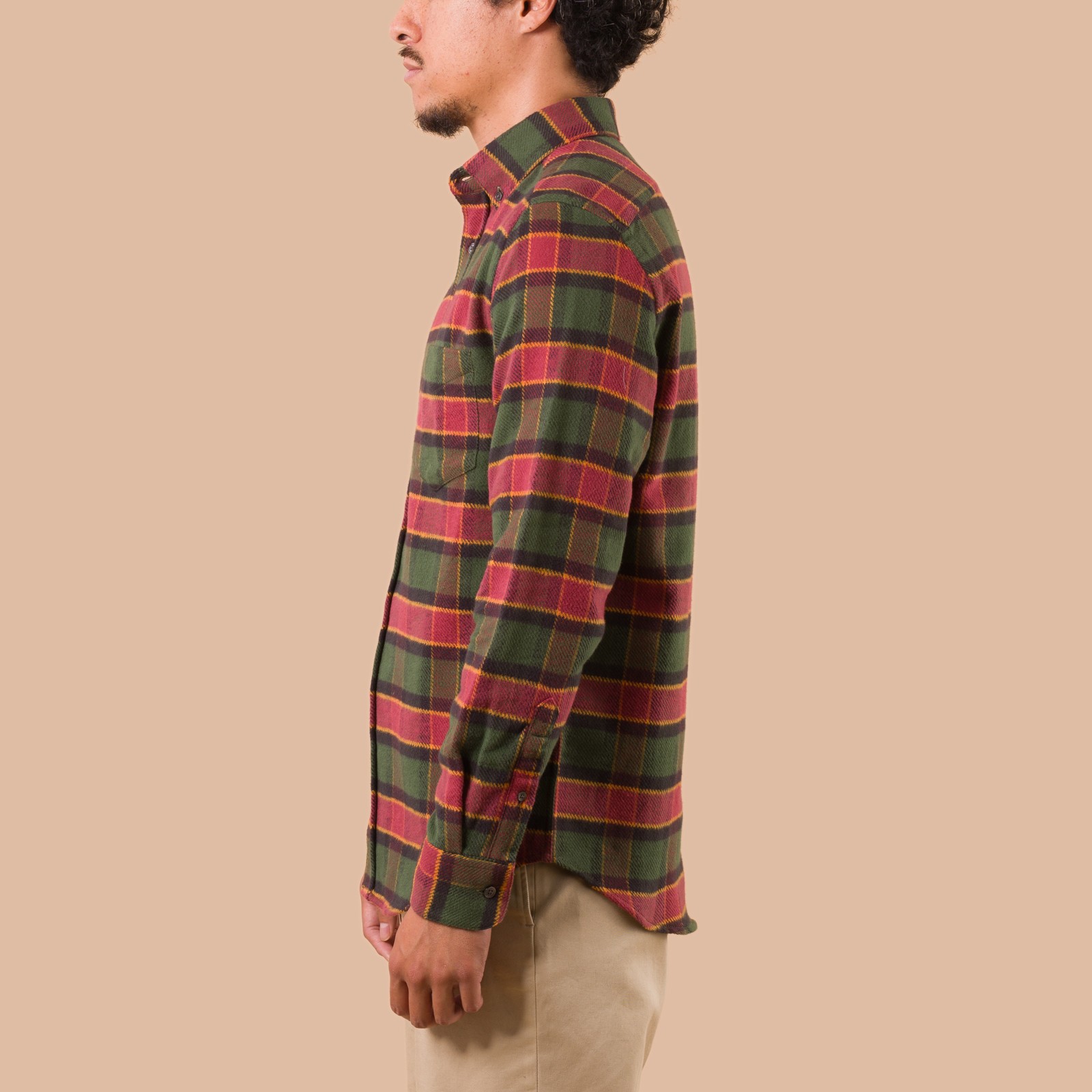 vignette flaneurs Portuguese Flannel Argila Shirt worn side