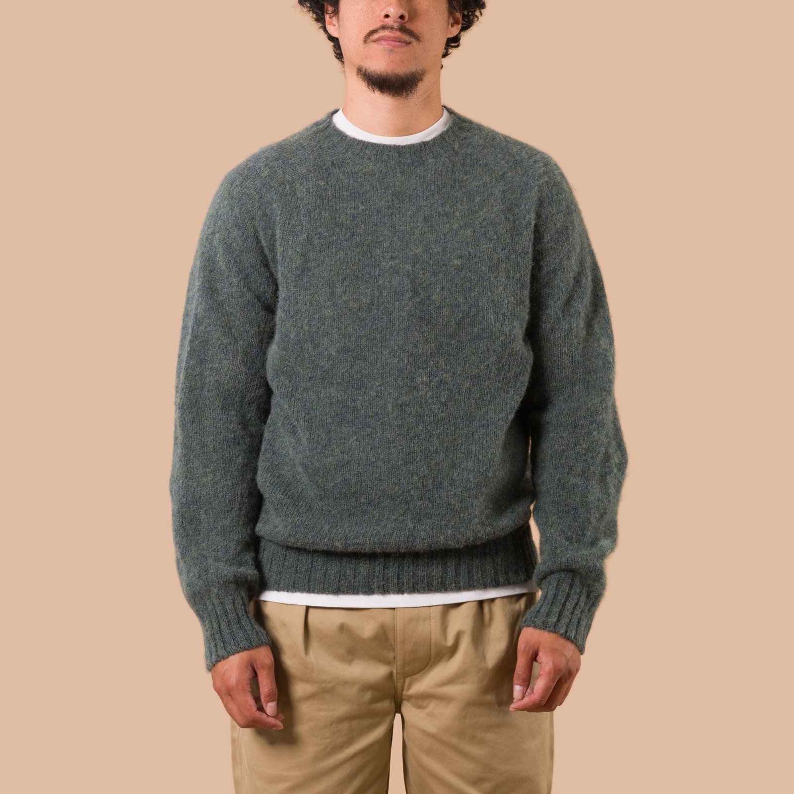 Vignettes Flaneurs Knitwear Shaggy Crew Neck Sweater Fen worn front