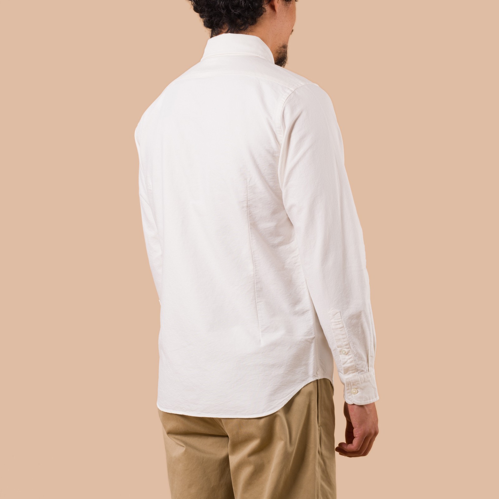 flaneurs NIGEL CABOURN British Officers Shirt White worn back