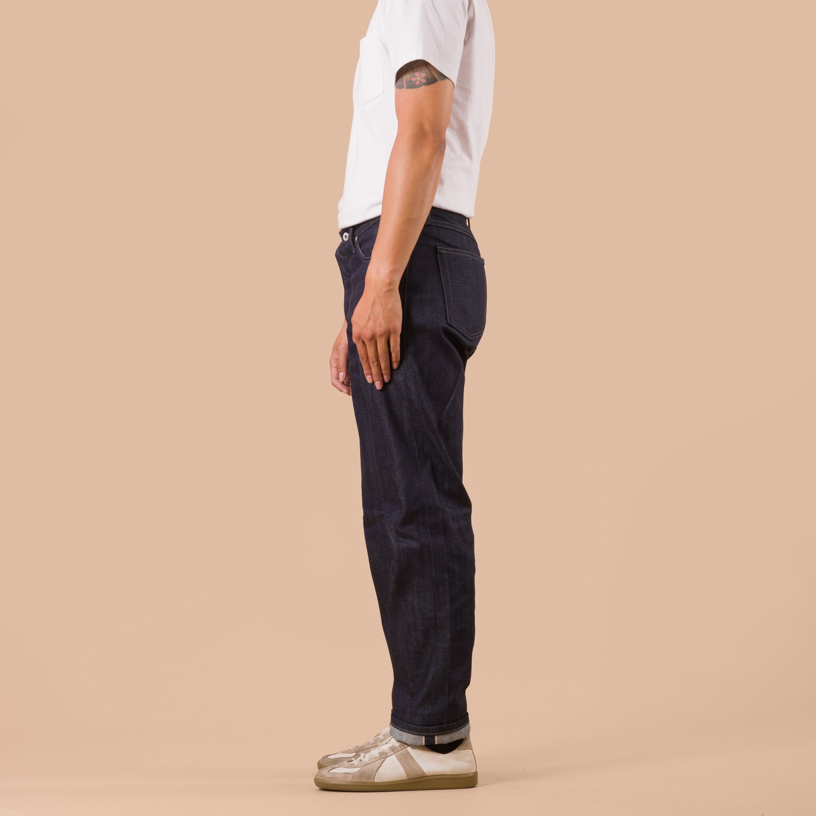 flaneurs NAKED & FAMOUS TrueGuy Indigo Selvedge worn side