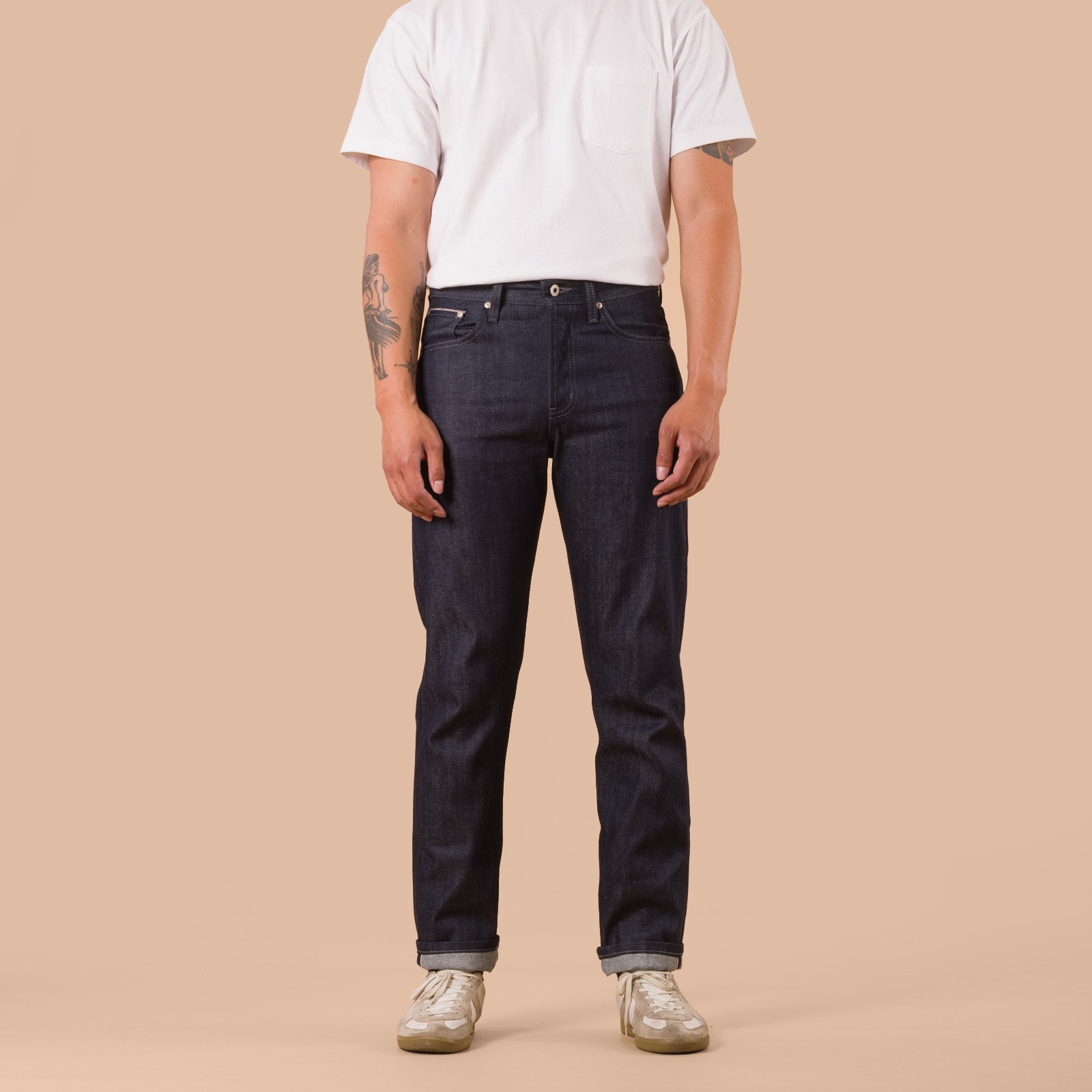 flaneurs NAKED & FAMOUS WeirdGuy Indigo Selvedge worn front